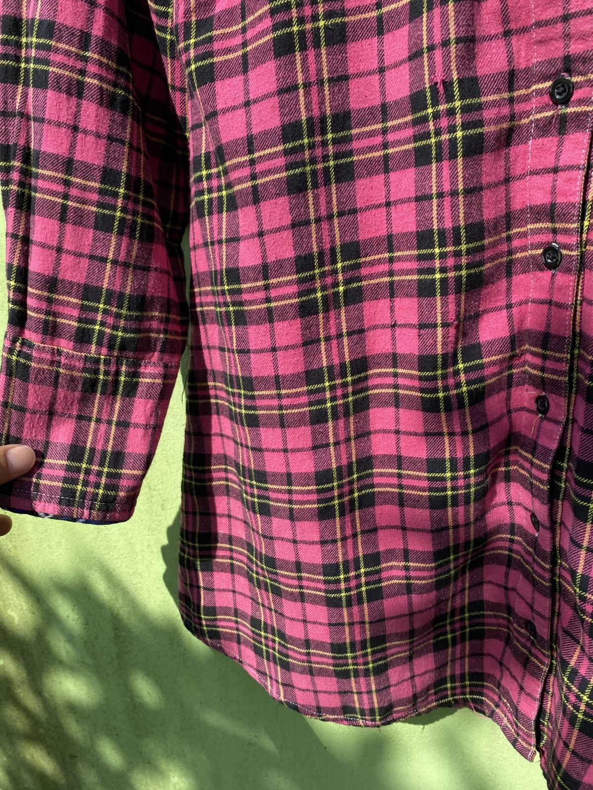 Dickies Dickies Pink Plaid Grunge Flannel Shirt Vintage Workwear Size ONE SIZE - 6 Thumbnail