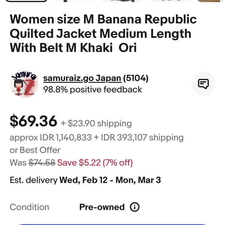 Banana Republic × Vintage Banana Republic Quilted Trialmaster Jacket zipper Ideal belt Size US M / EU 48-50 / 2 - 15 Thumbnail