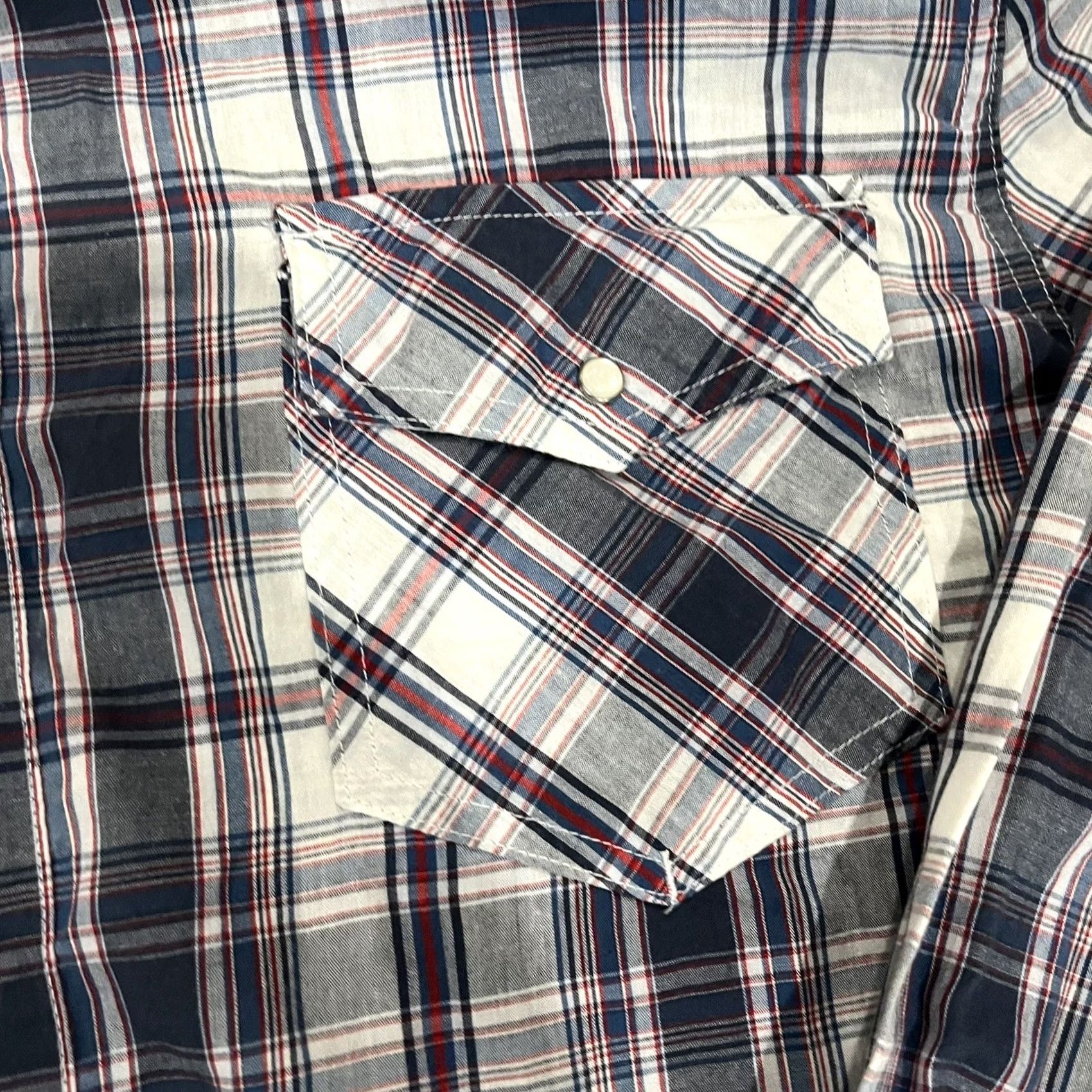 Levi's Levis Pearl Snap Shirt Plaid Long Sleeve Mens XL Button Signature Western Wear Size US XL / EU 56 / 4 - 3 Thumbnail
