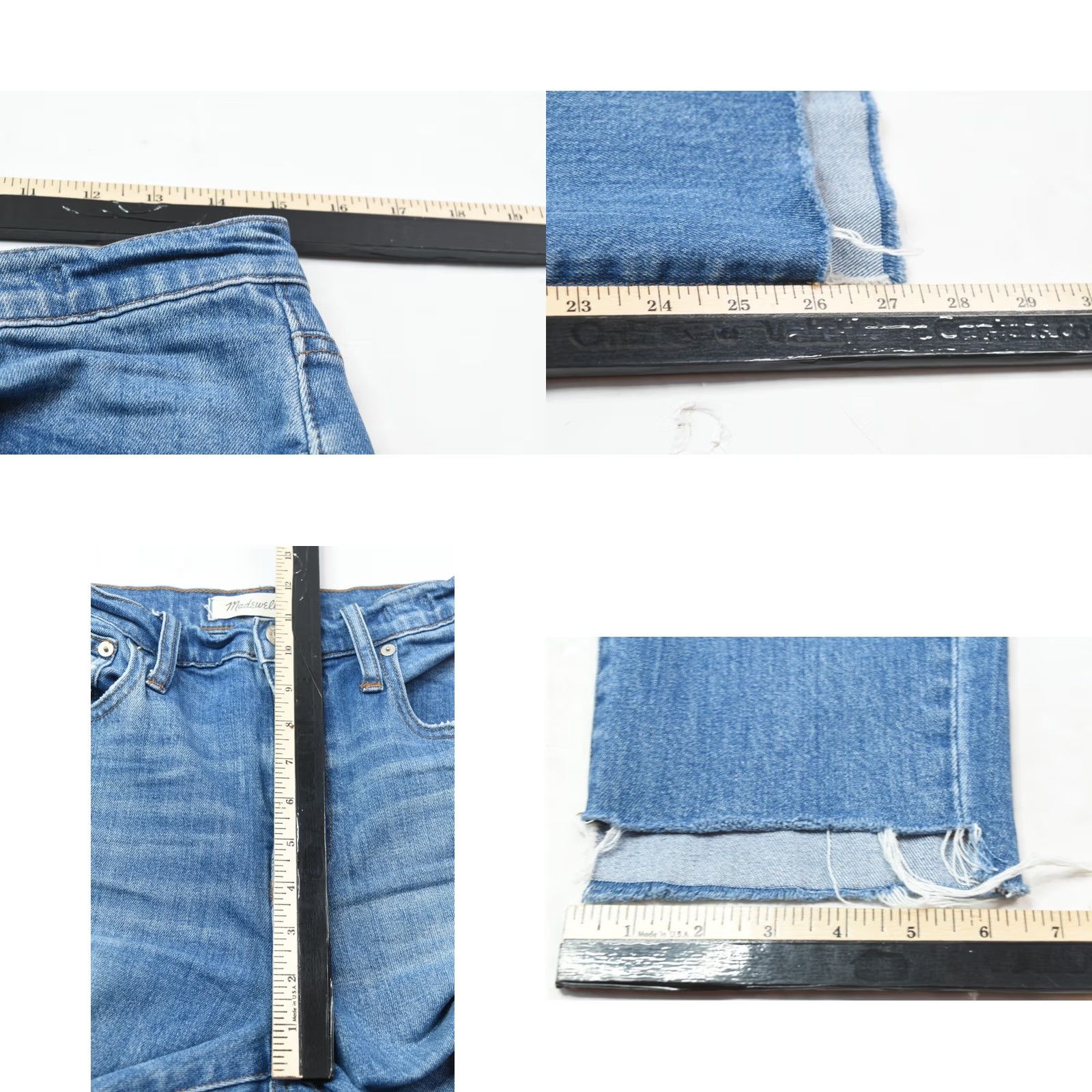 Madewell VINTAGE Madewell The High-Rise Slim Boyjean Womens 27 Blue Distressed Stretch Slim Relax Size 27" / US 4 / IT 40 - 9 Thumbnail