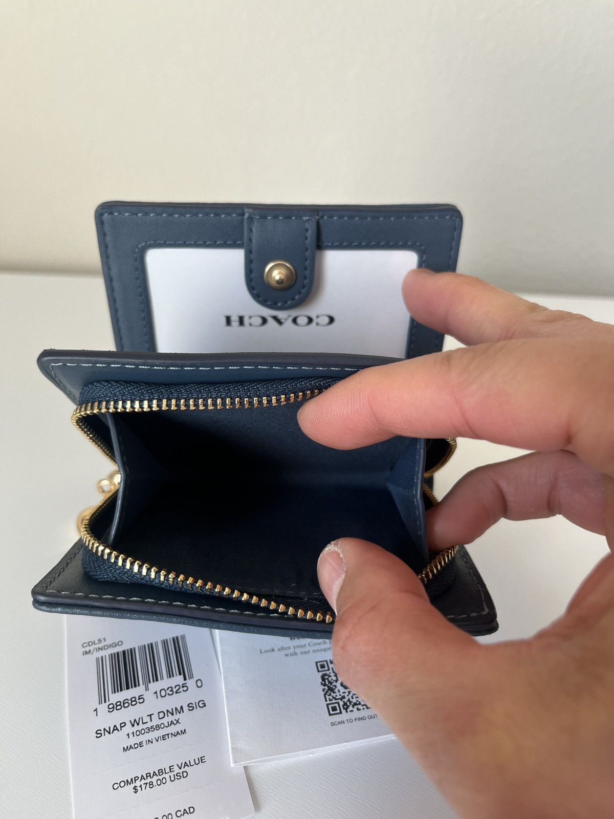 Coach Coach Snap Wallet In Signature Denim Size ONE SIZE - 7 Thumbnail