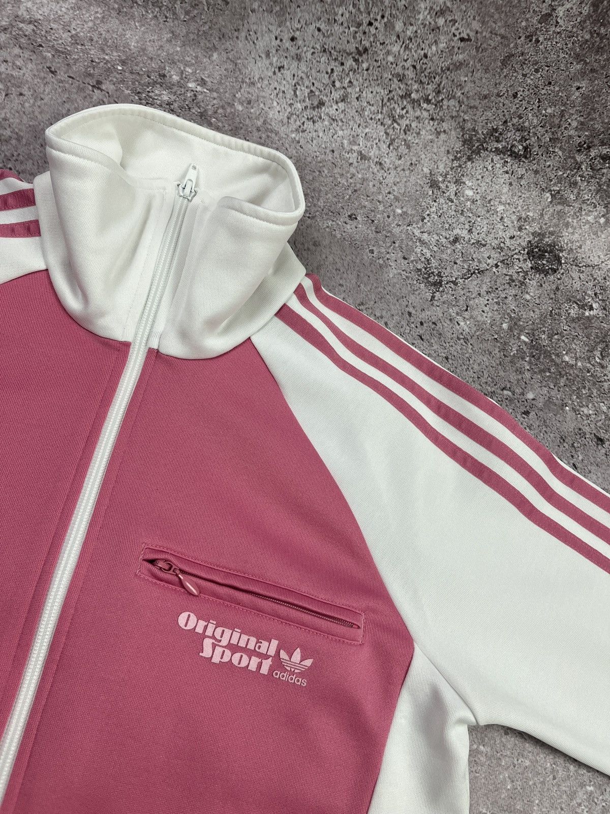 Adidas Adidas Originals Pink White Track Jacket 3 Stripes Y2K ZipUp Size M / US 6-8 / IT 42-44 - 3 Thumbnail