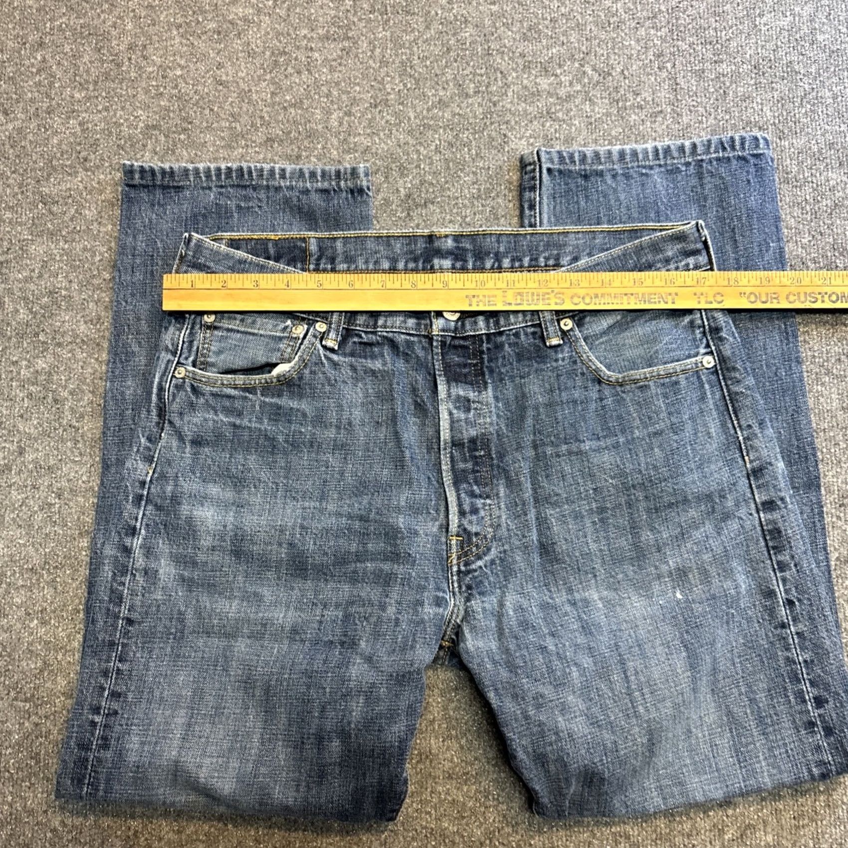 Levi's Levi's 501 Straight Leg Denim Jeans Men's 36x34 Button Fly Levi Strauss Pants Jeans Regular Blue Cowboy USA Western 501 Series Mens Size US 36 / EU 52 - 5 Thumbnail