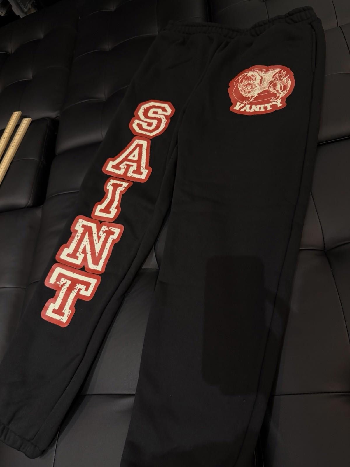 Saint Vanity Size Large - Saint Vanity Varsity Sweatpants Black Red NEW Size US 34 / EU 50 - 1 Thumbnail