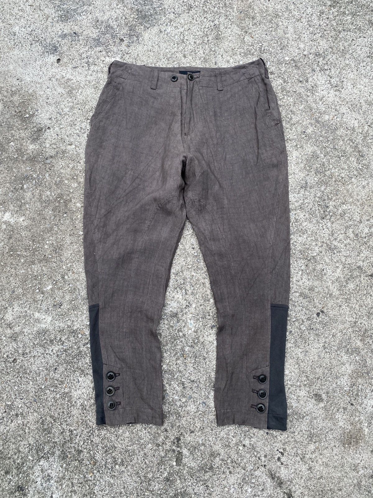 Yohji Yamamoto 1990s - Vintage Y’s Yohji Yamamoto Linen Cropped Pant Size US 30 / EU 46 - 3 Thumbnail