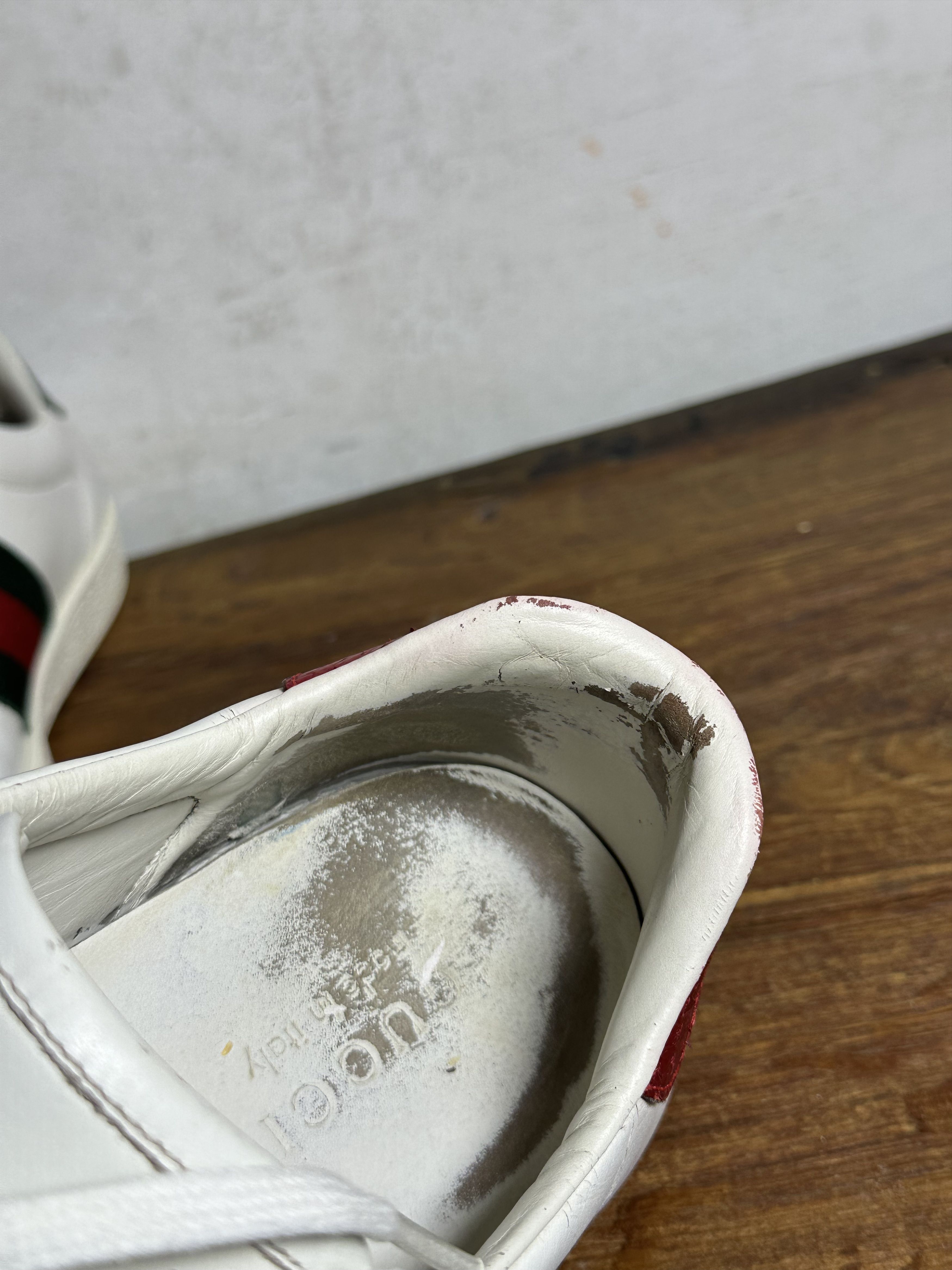Gucci Gucci Ace Embroidered Bees Leather Sneaker White Navy Size US 9 / EU 42 - 9 Thumbnail