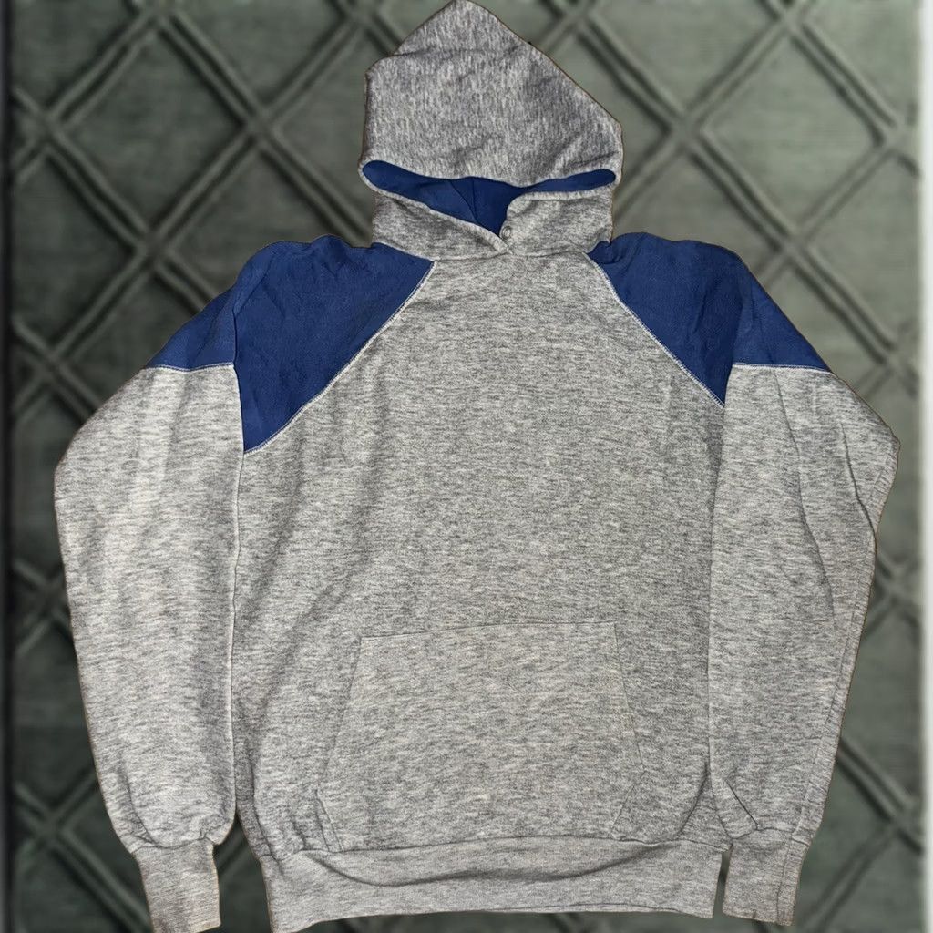 Vintage VINTAGE 70s 80s Hoodie Pullover Size XL Grey Blue Soft GUC Size US XL / EU 56 / 4 - 1 Thumbnail