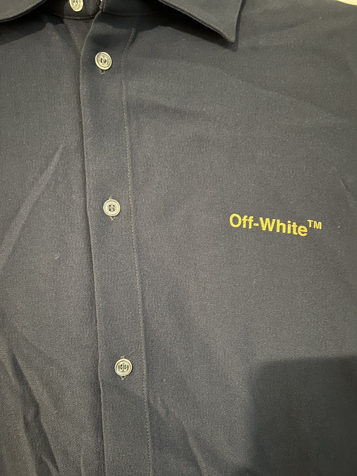 Off-White × Virgil Abloh Off-White c/o Virgil Abloh blue gold button-up shirt Size US S / EU 44-46 / 1 - 8 Thumbnail