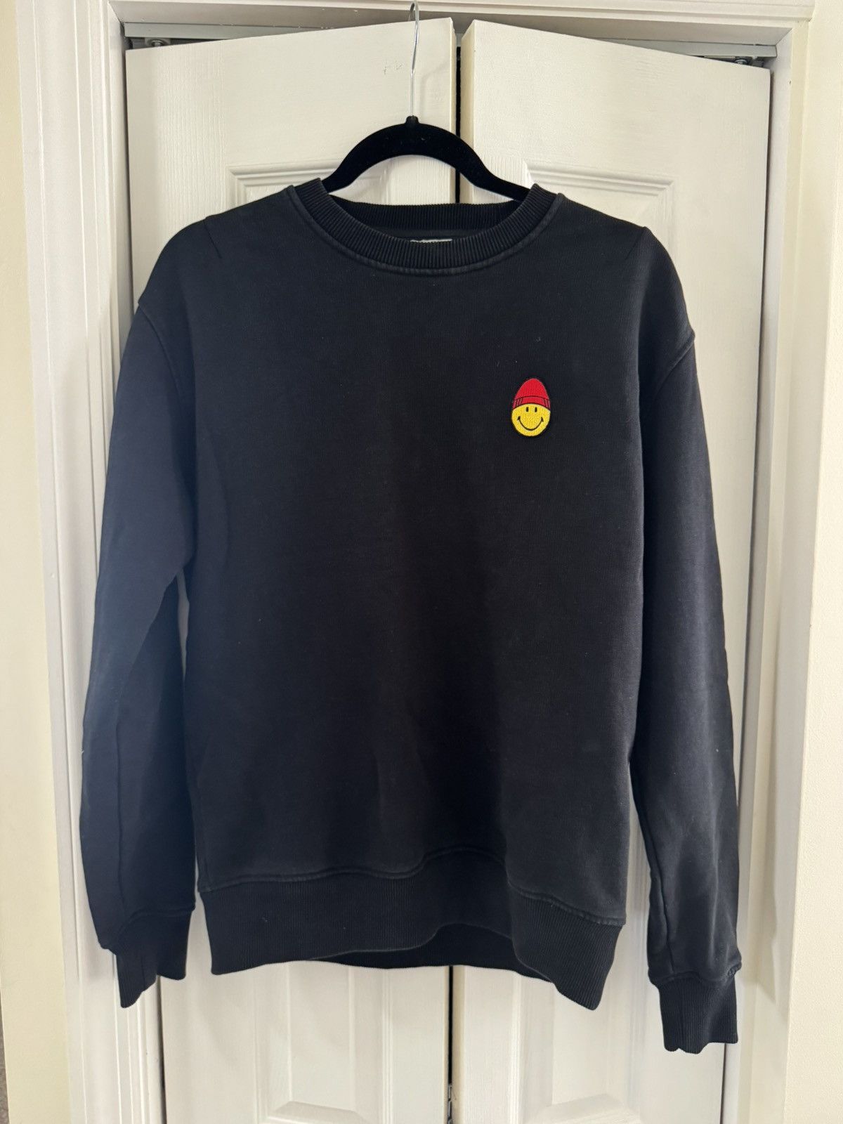 AMI AMI Alexandre Mattiussi Black Smiley Patch Sweater Size S Size US S / EU 44-46 / 1 - 1 Thumbnail
