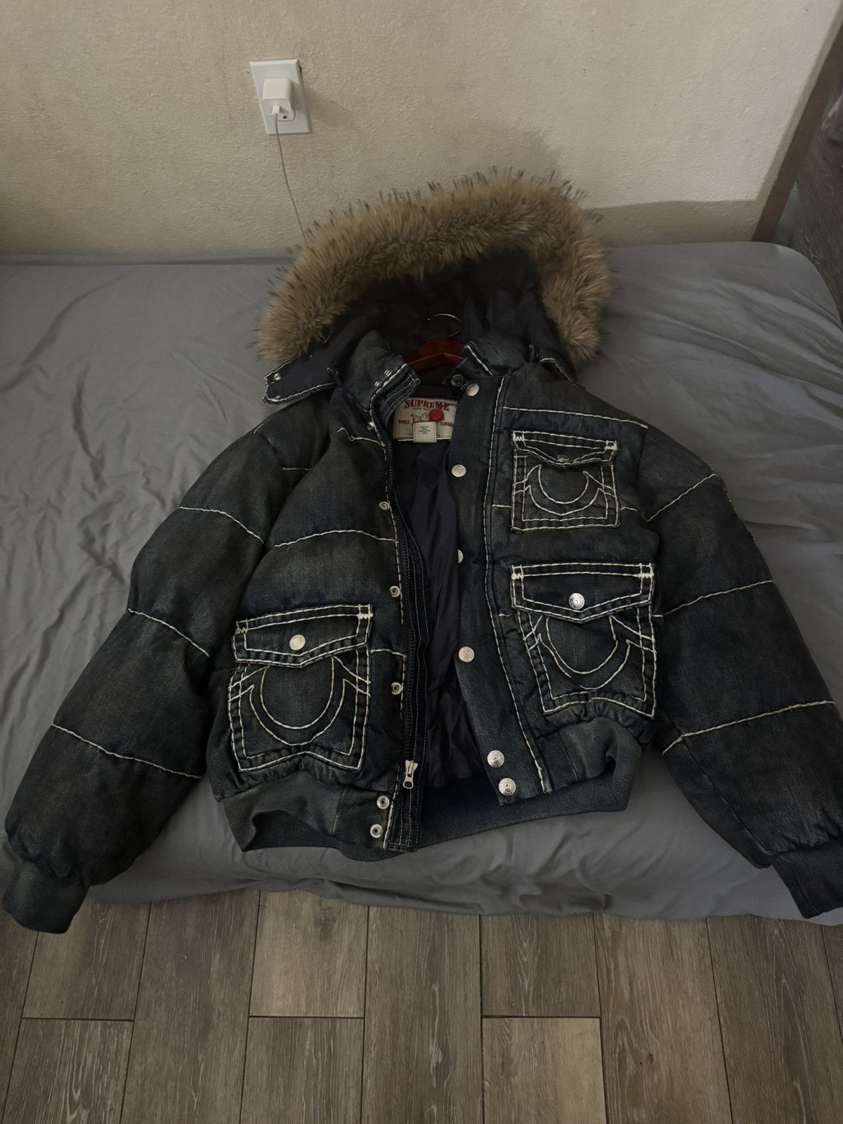 Supreme × True Religion Supreme X True Religion Puffer Jacket Dirty Indigo Size US M / EU 48-50 / 2 - 1 Thumbnail