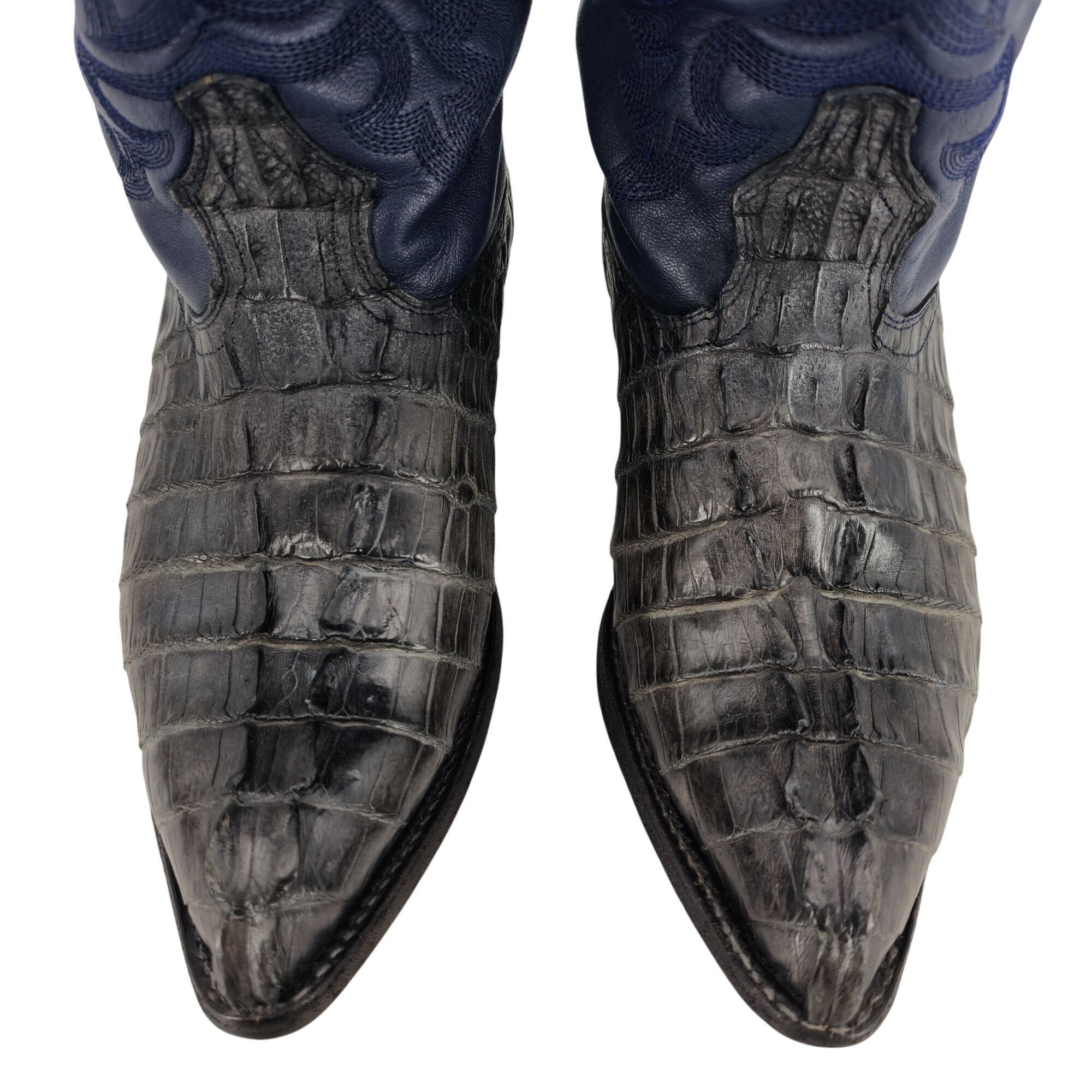 Los Altos Boots Los Altos Mens 10EE Blue Genuine Exotic Crocodile Leather Size US 10 / EU 43 - 7 Thumbnail