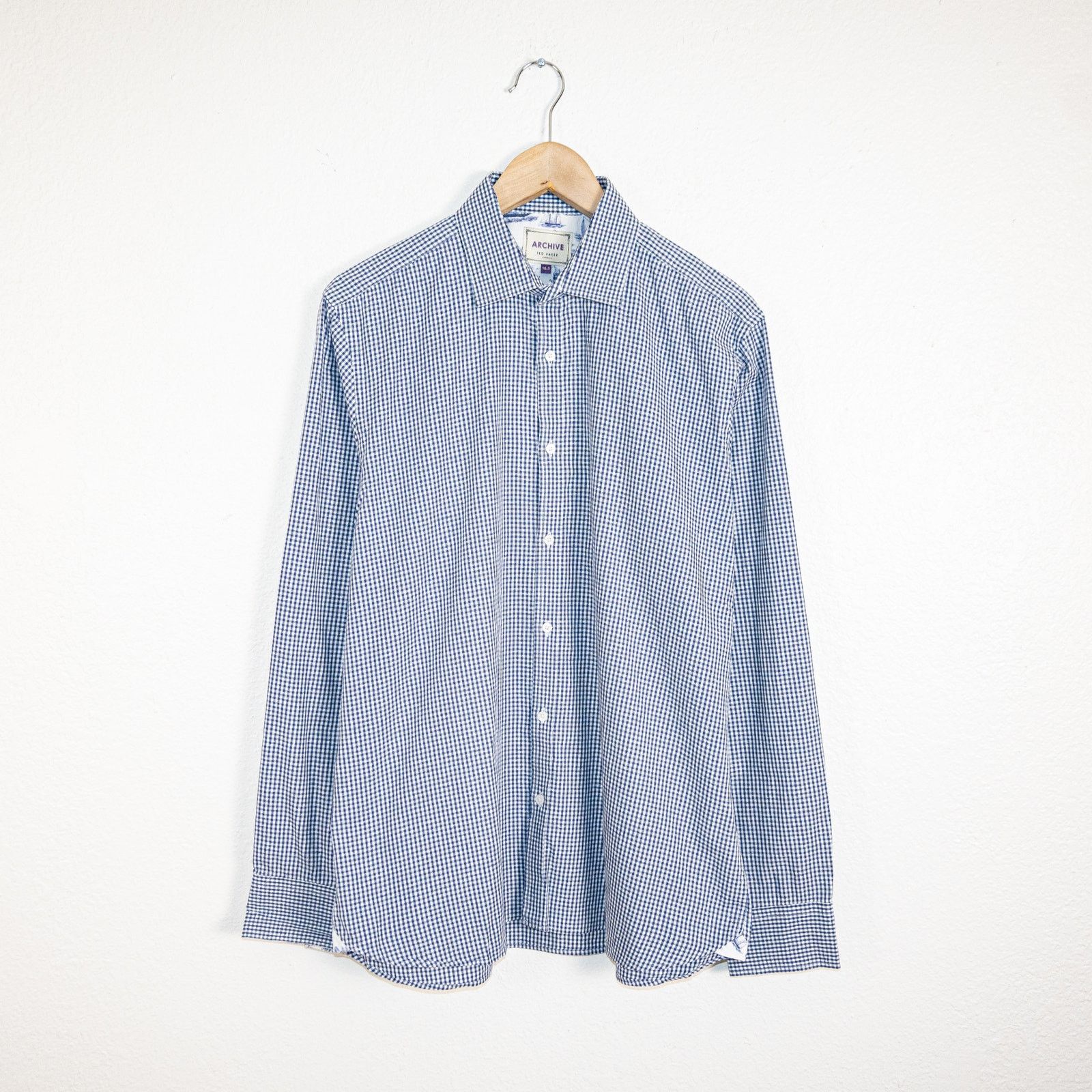Ted Baker Ted Baker Archive Men's 16 1/2 Button up Shirt blue check Size US L / EU 52-54 / 3 - 1 Thumbnail