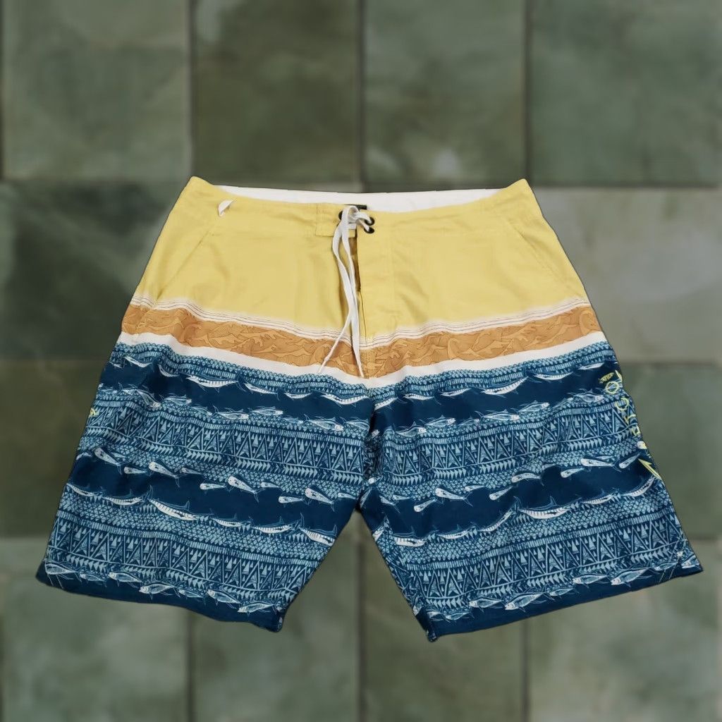 Vintage Aftco Board Shorts Mens Blue Beach Drawstring Stretch 38 Size US 38 / EU 54 - 1 Thumbnail
