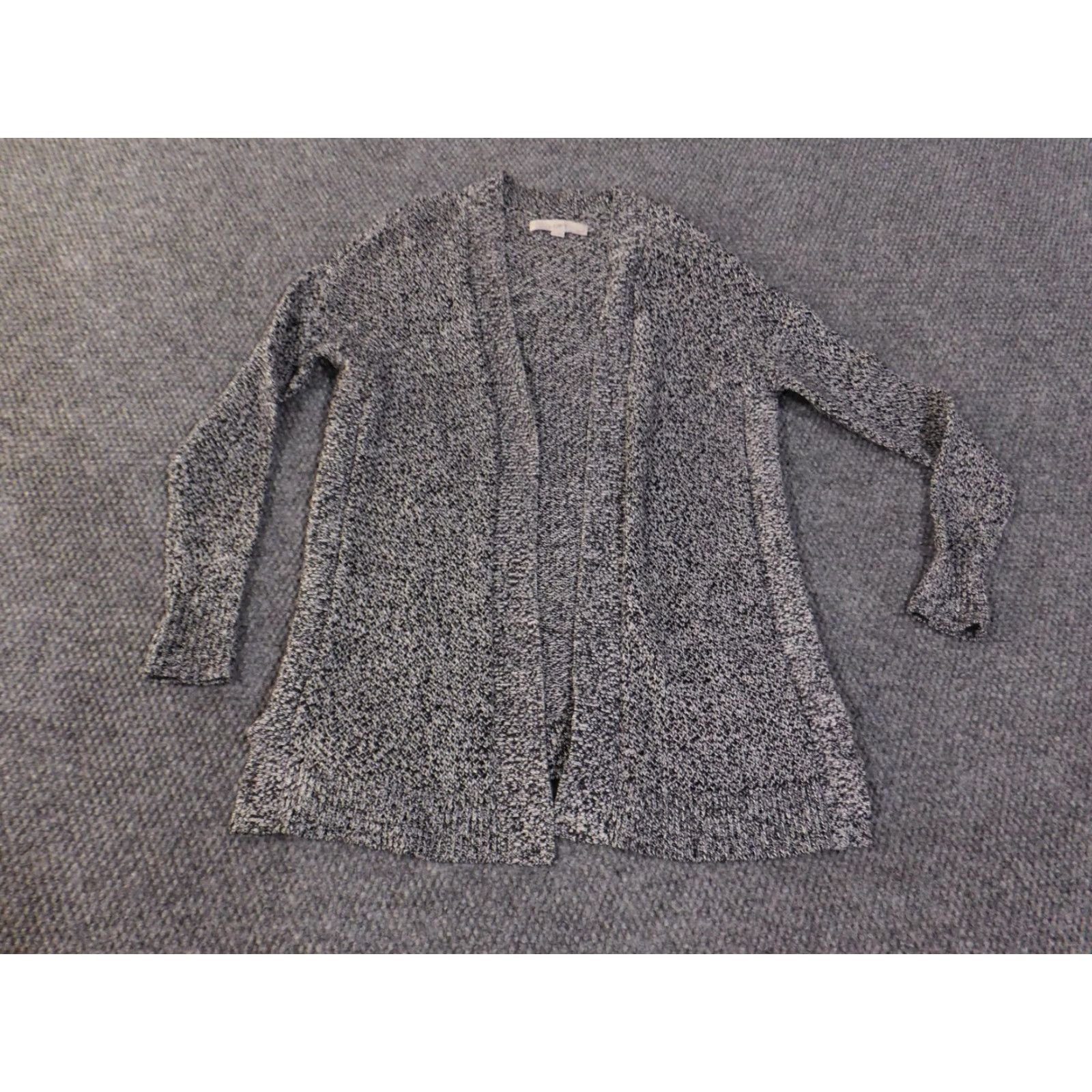 Loft LOFT Cardigan Womens Small Black Knit Open Front Acrylic Cotton Crew Neck Long Sleeve Casual Fall Spring Winter Size S / US 4 / IT 40 - 2 Thumbnail
