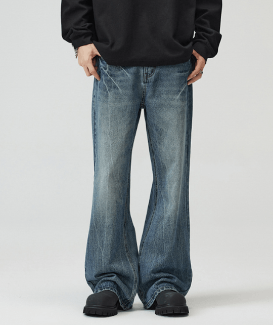 Japanese Brand × Vintage American street lightning cleanfit wide-leg flared jeans Size US 34 / EU 50 - 1 Thumbnail