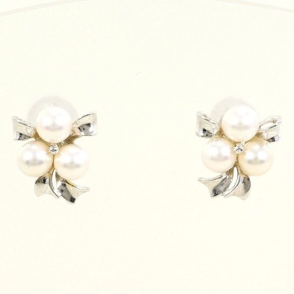 Luxuness 18K White Gold Pearl Earrings Jewelry Metal Earrings in Silver, Women's