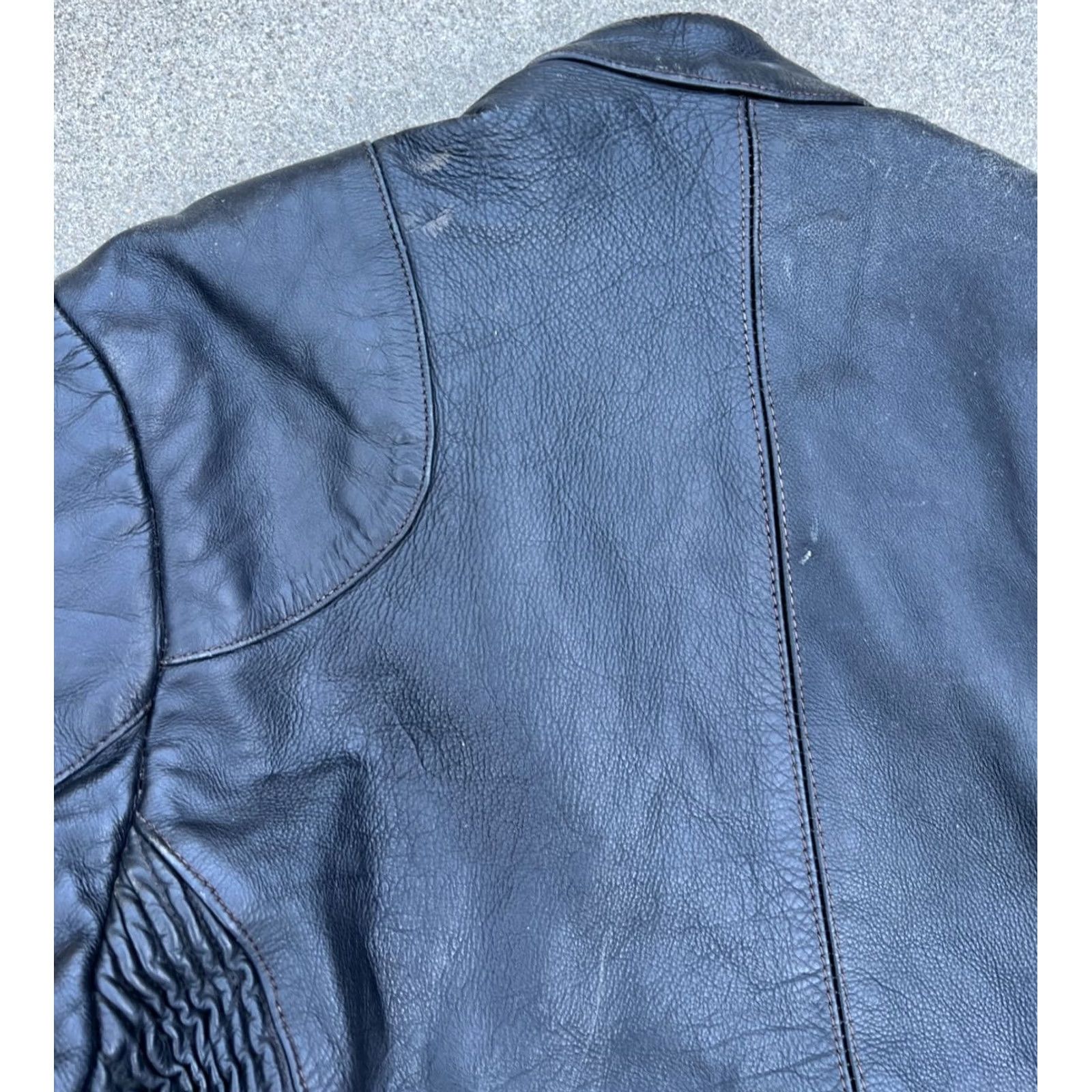 Vintage Vintage Heavy Duty Motorcycle Biker Jacket Men's MED Black Leather Thick Riding Jacket Full Zip Mens Size US M / EU 48-50 / 2 - 5 Thumbnail