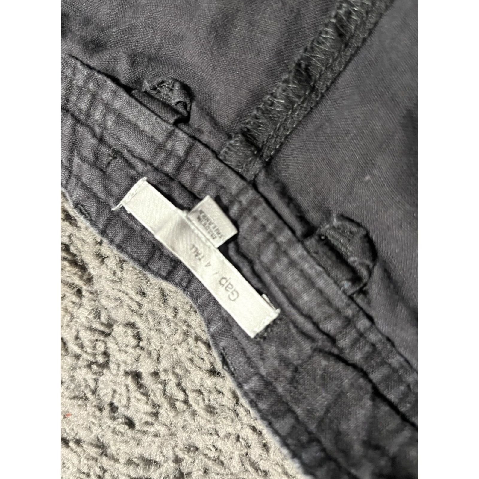 Gap Womens GAP 4 Tall Pull-On Drawstring Cotton Shorts Dark Gray Linen Size 27" / US 4 / IT 40 - 3 Thumbnail