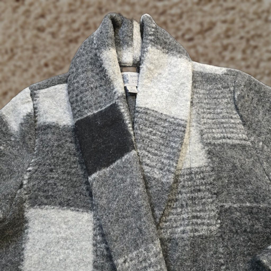 Habitat Habitat Jacket Womens Gray Plaid Wool Blend Long Button Career Medium Size M / US 6-8 / IT 42-44 - 1 Thumbnail