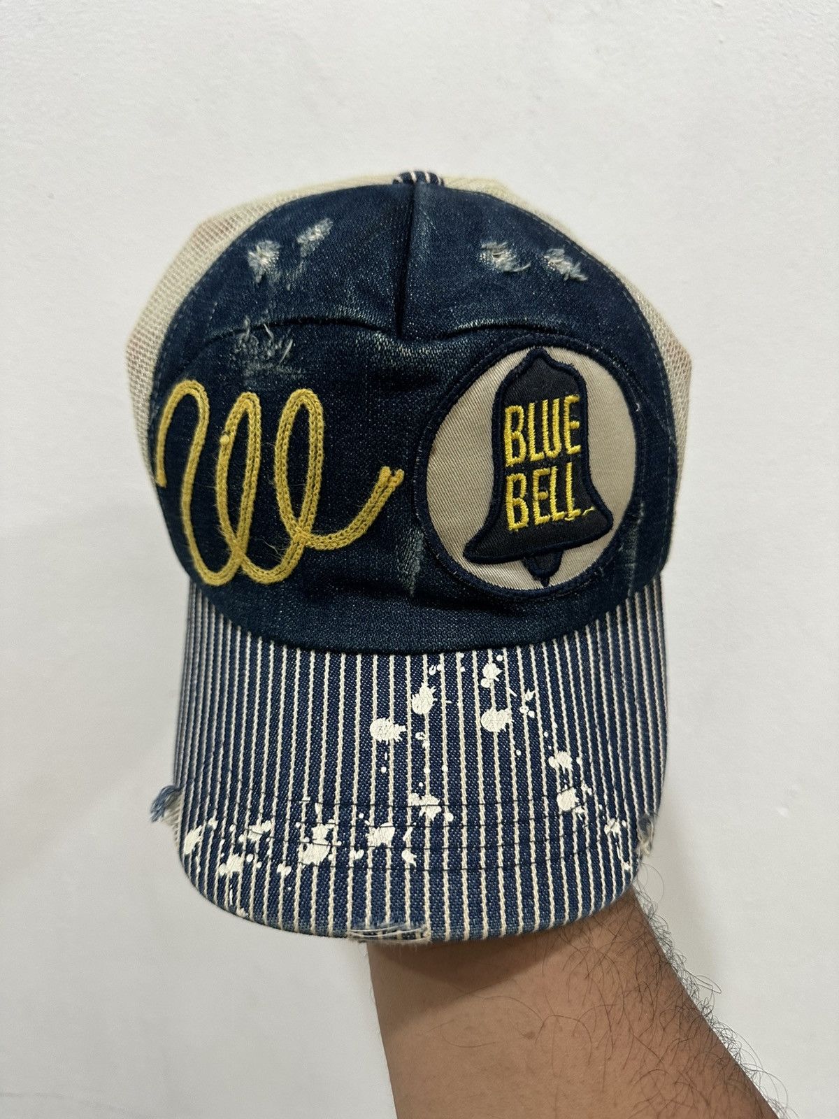 Wrangler VTG Wrangler Americano Distress Denim Trucker Hat Size ONE SIZE - 3 Thumbnail