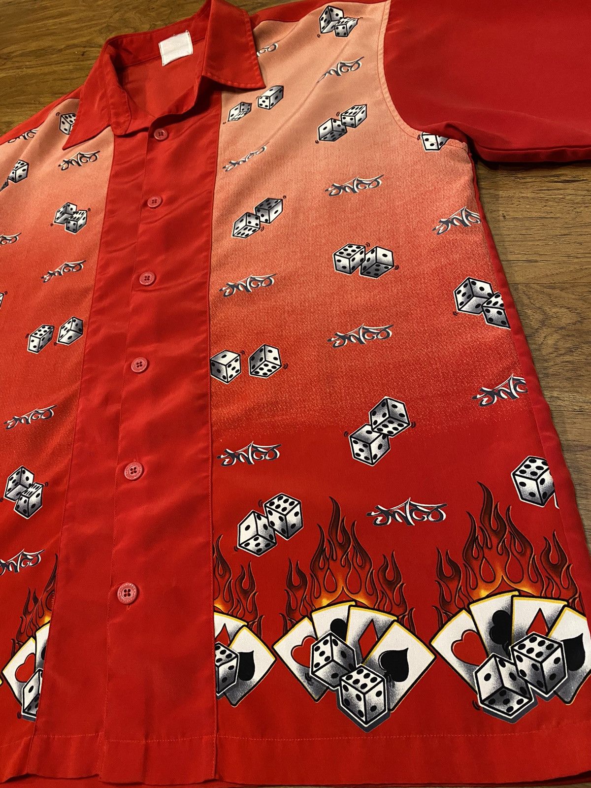 JNCO Vintage 90’s JNCO Shirt RARE Button Up Dice Cards Flames Size US XL / EU 56 / 4 - 2 Thumbnail