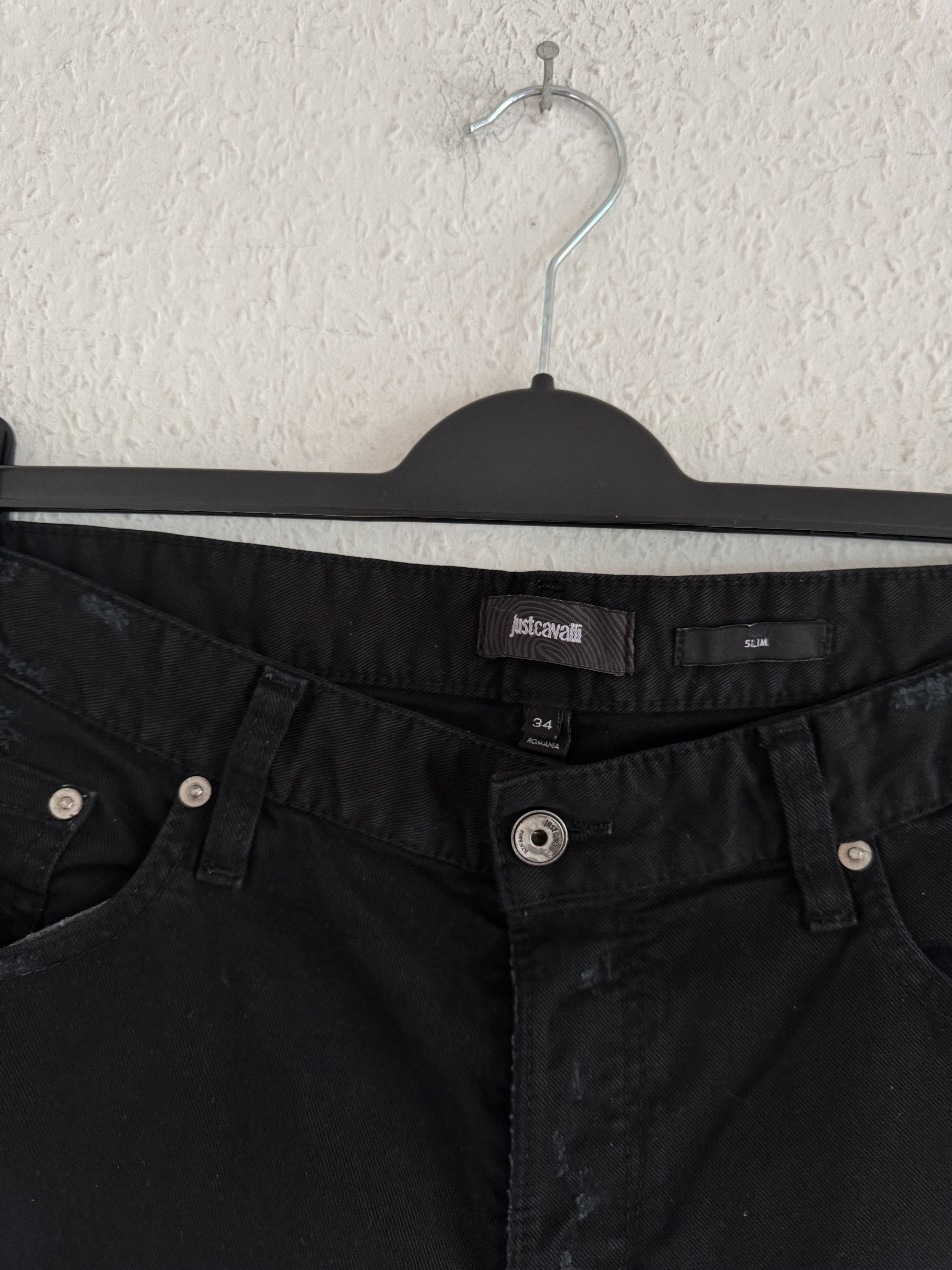 Just Cavalli Studded Distressed Slim Jeans Size US 33 - 14 Thumbnail