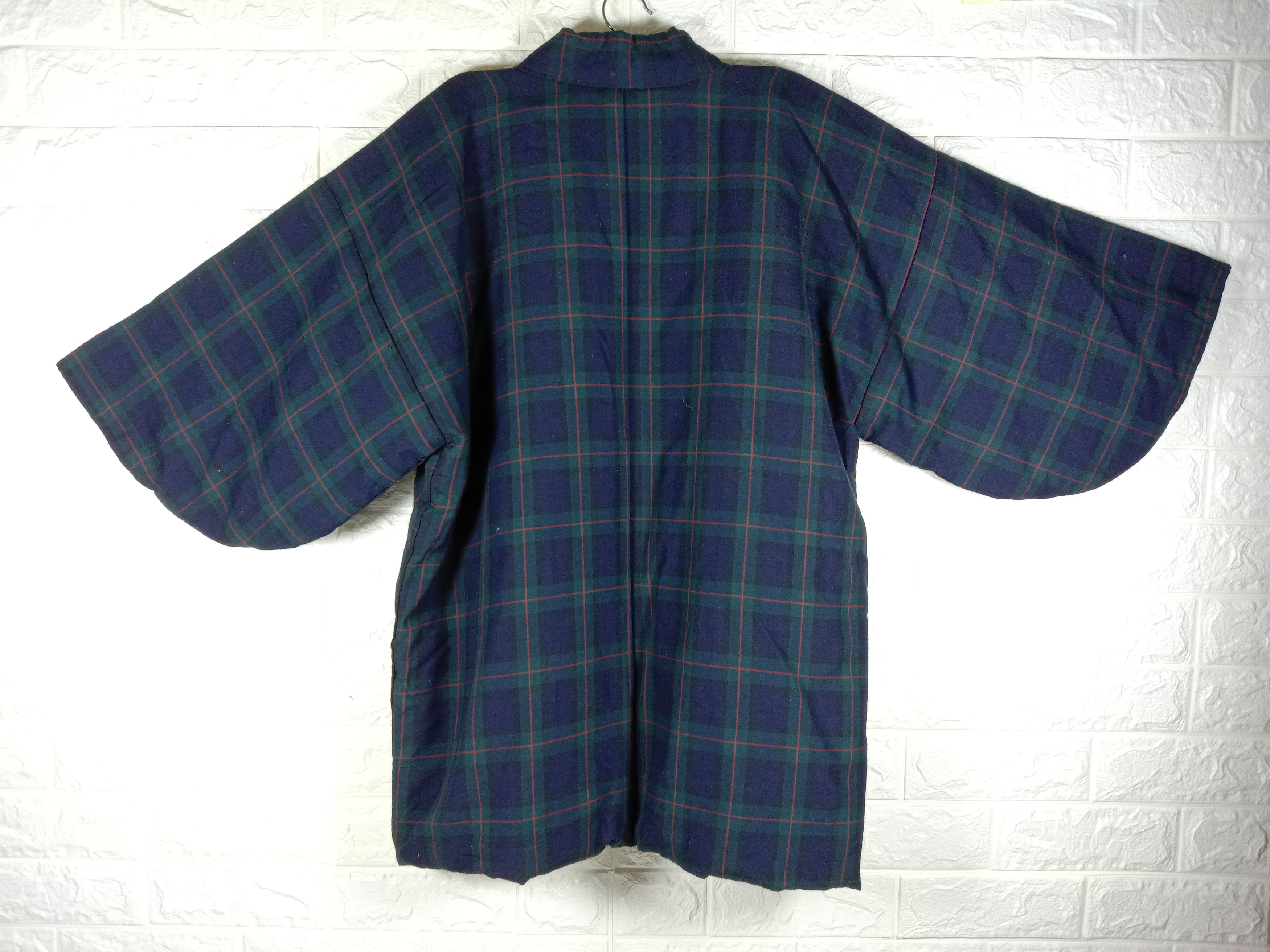 Japanese Brand Vintage Japanese Plaid Hanten Noragi Style Kimono Cardigan Size US XL / EU 56 / 4 - 4 Thumbnail