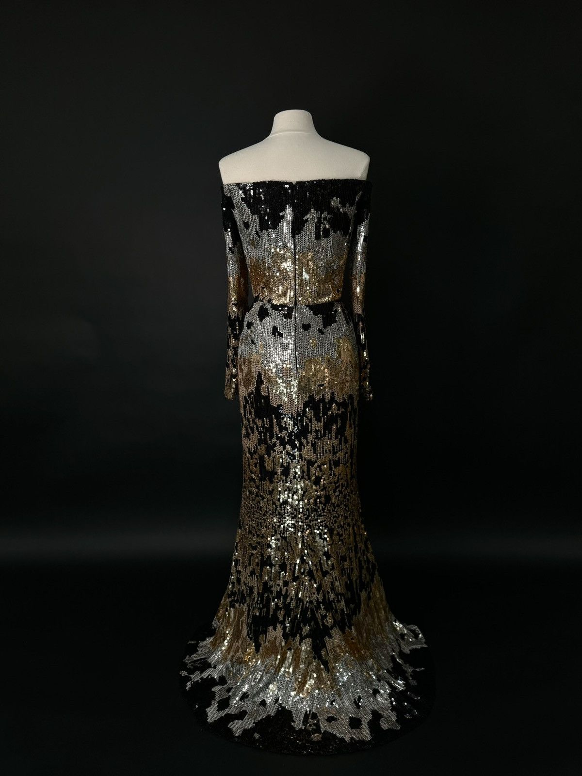 Other Brand New US 6 ELIE SAAB Black Embroidered Sequins Gown Size M / US 6-8 / IT 42-44 - 8 Thumbnail