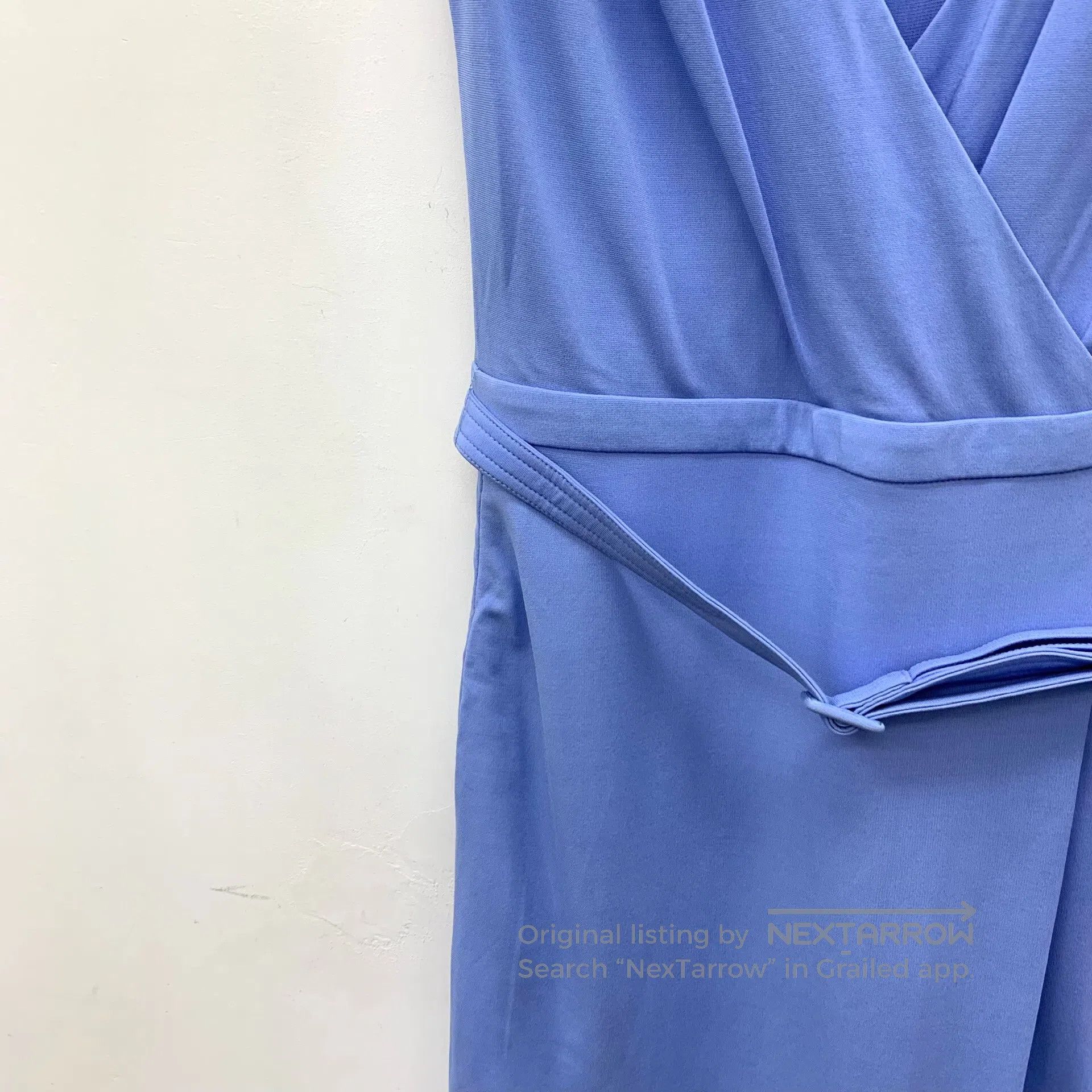 Gucci Guicci Blue V-neck Sleeveless Belted Dress| Size M / US 6-8 / IT 42-44 - 4 Thumbnail