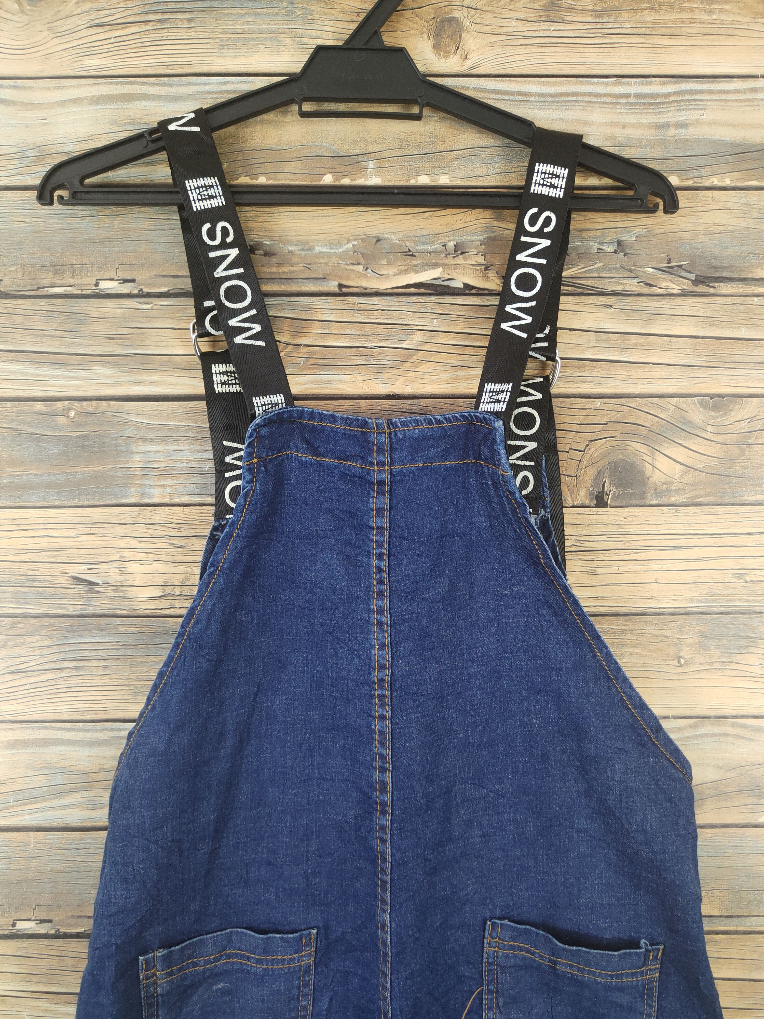 Japanese Brand × Vintage Vintage Japanese Brand Dark Blue Denim Shortall Jumpsuits Size 33" - 6 Thumbnail