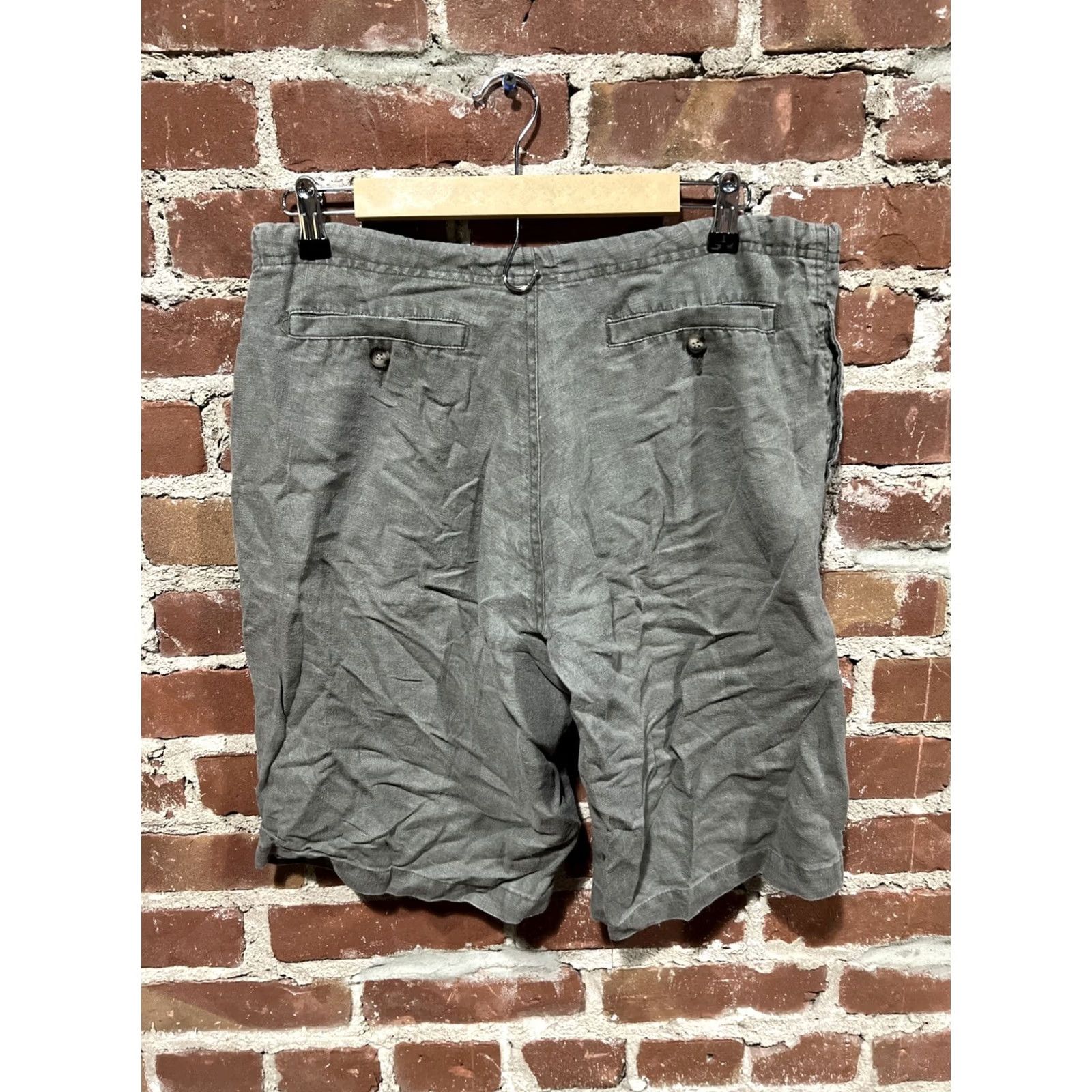 Vintage Quick Reflex Mens Linen Shorts 34 Chino Beige Linen Size US 34 / EU 50 - 3 Thumbnail