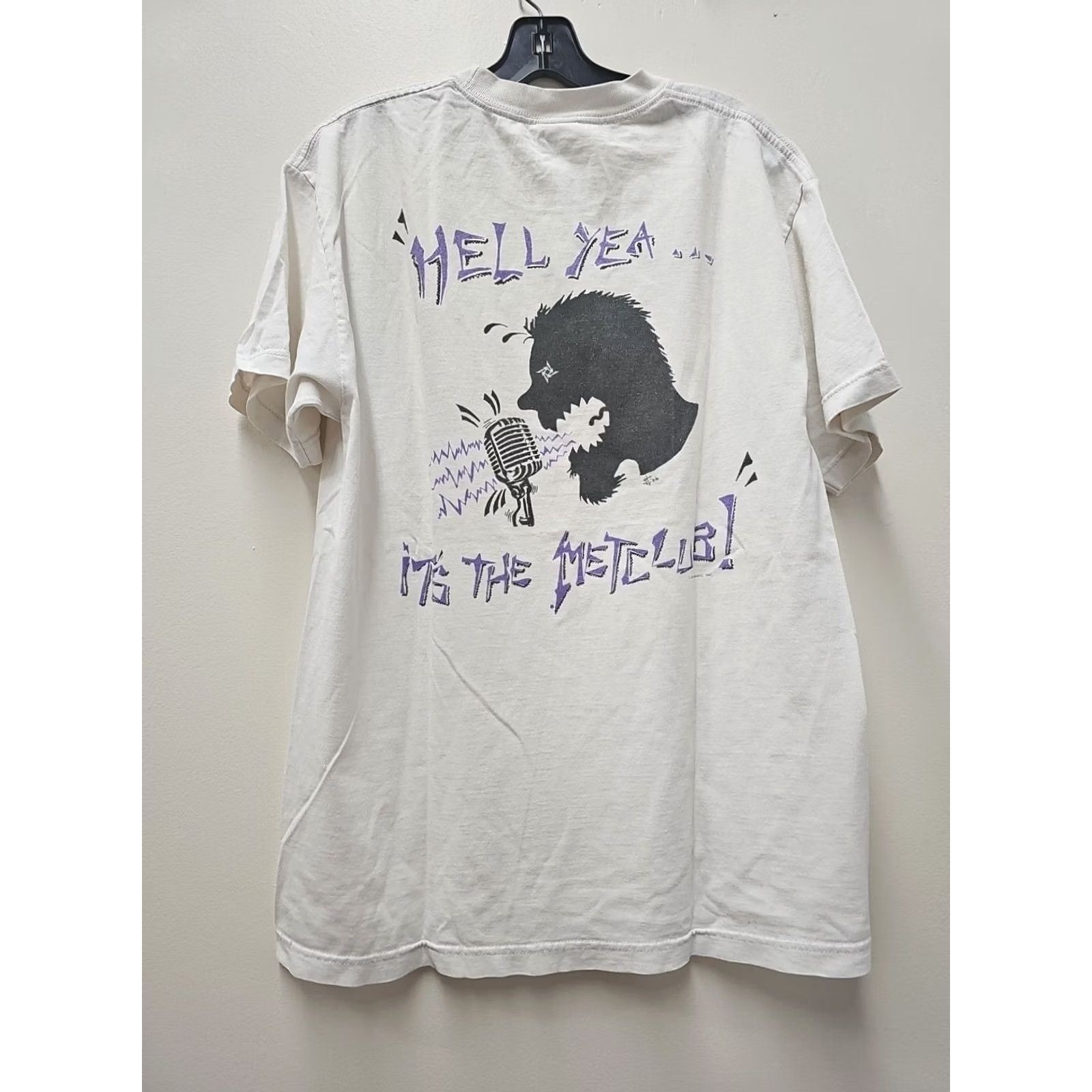 Vintage VINTAGE Metallica Shirt Mens Band Tee White L Over Print Metclub 2006 Hell Yea Size US L / EU 52-54 / 3 - 4 Thumbnail