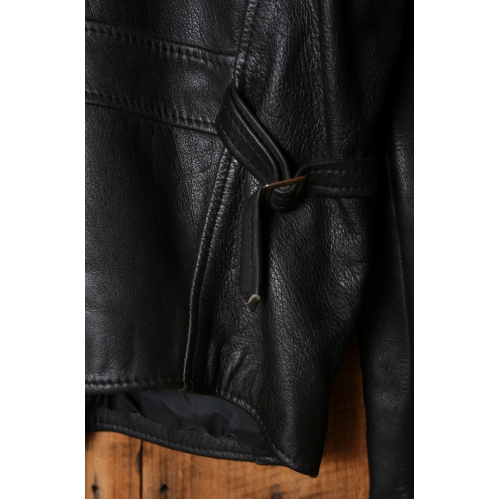 Vintage VINTAGE Steinmark Black Leather Motorcycle Jacket Mens Sz. 52 Regular Size 52 - Missing Liner - Mens Leather Motorcycle Jacket Black Bau Size US L / EU 52-54 / 3 - 6 Thumbnail