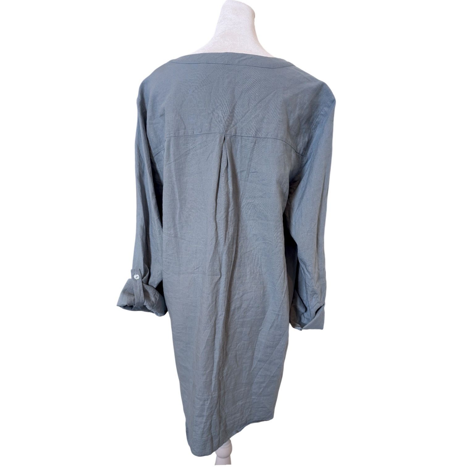 Other Soft Surroundings Lilith Arona Blue Embroidered Linen Tunic Size XL / US 12-14 / IT 48-50 - 5 Thumbnail