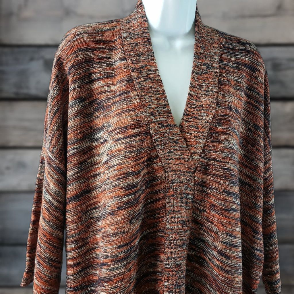 J. Jill PureJill Womens Pullover Sweater Sz M Orange V-Neck 3/4 Sleeve Cotton Blend Jumper Shirt Womens Size M / US 6-8 / IT 42-44 - 1 Thumbnail