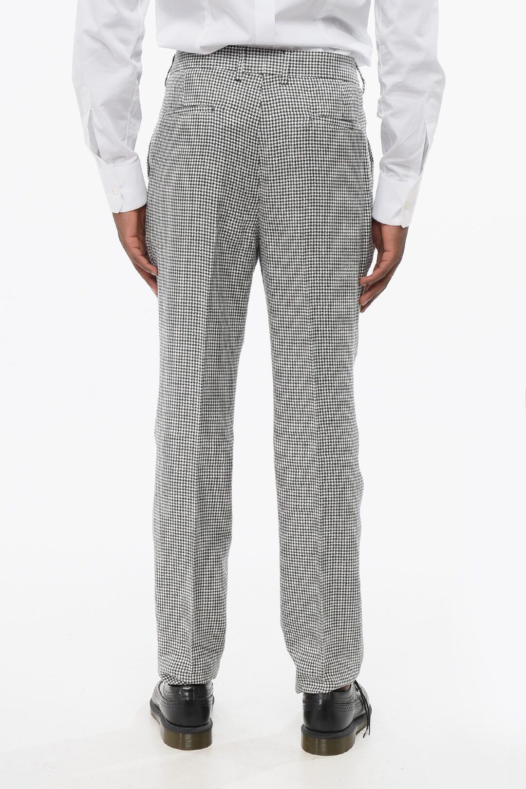 Brunello Cucinelli og1mm0725 Houndstooth Patterned Linen Blend Suit White/Black Size US M / EU 48-50 / 2 - 8 Thumbnail