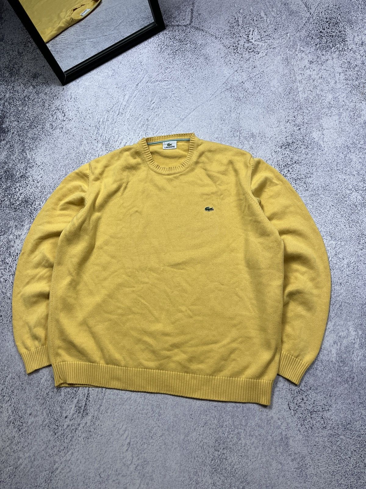 Lacoste × Vintage Lacoste Vintage Sweater Knit Casual Yellow 90s Hype Rare Size US XL / EU 56 / 4 - 3 Thumbnail