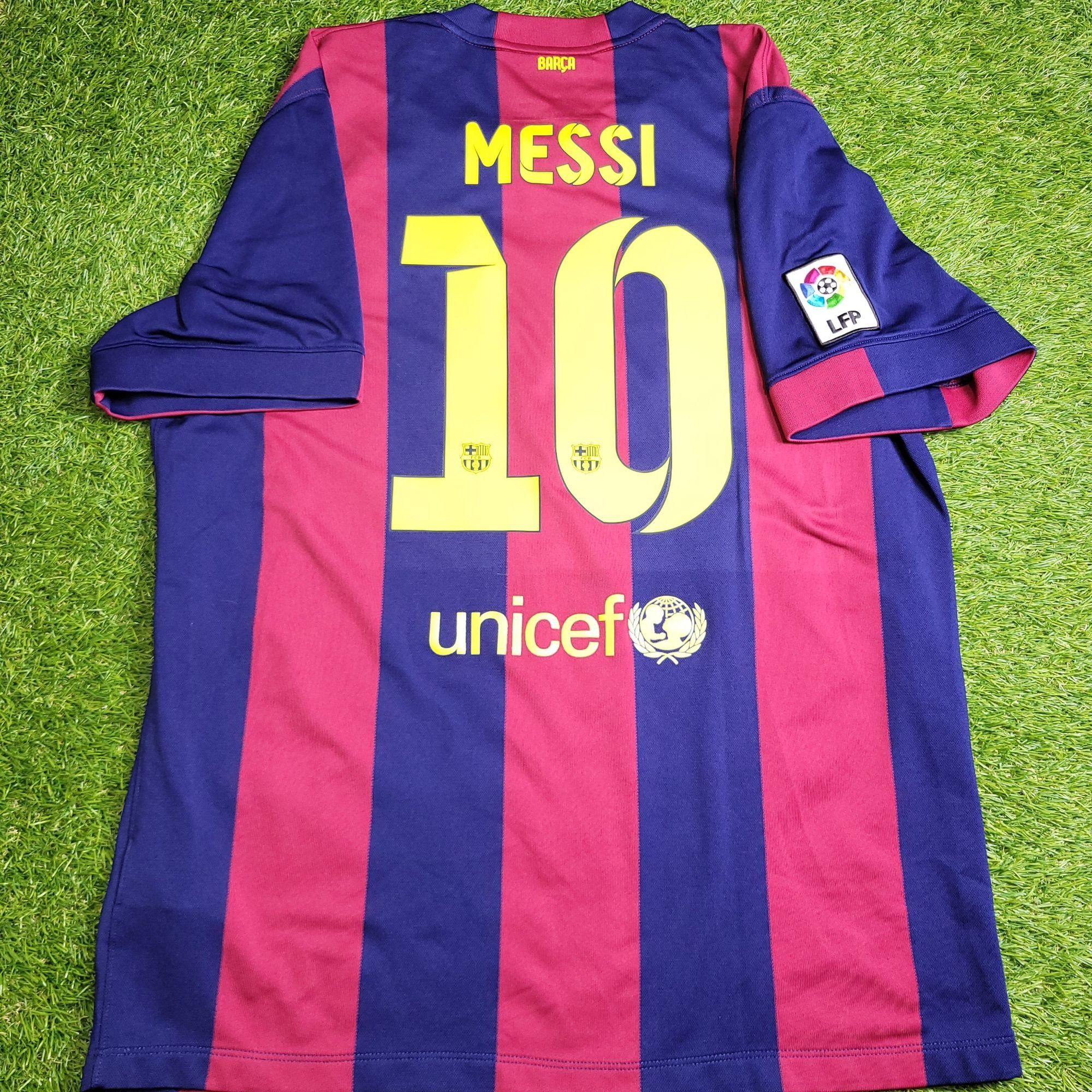 Nike Messi Barcelona 2014 2015 TREBLE SEASON Soccer Jersey XL Size US XL / EU 56 / 4 - 1 Thumbnail