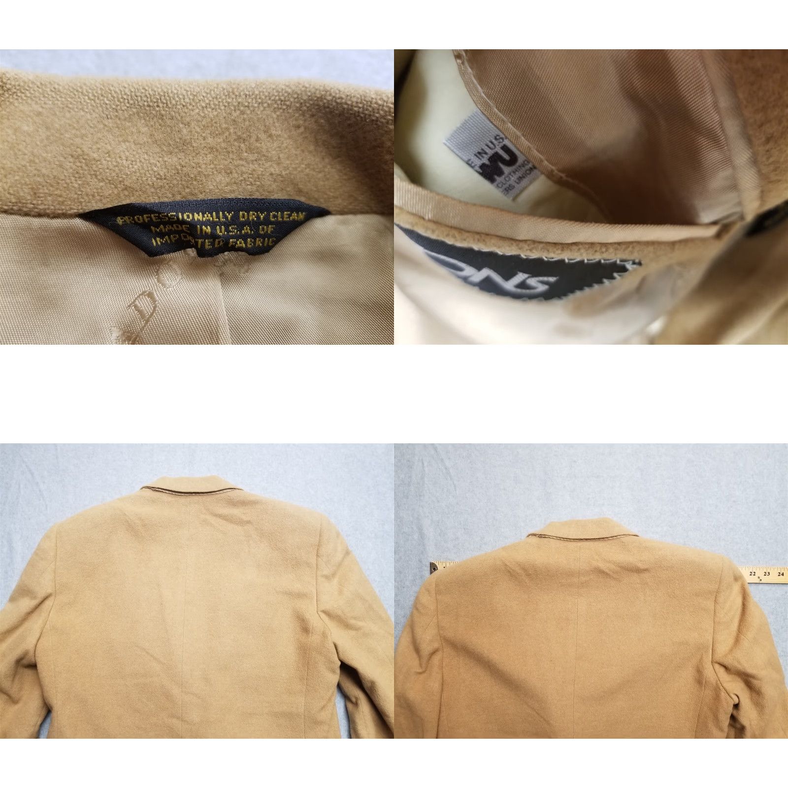 J.Crew VINTAGE Miltons Adolfo Couture Blazer Mens Medium Camel Hair Union Made USA Jacket Size 40R - 8 Thumbnail