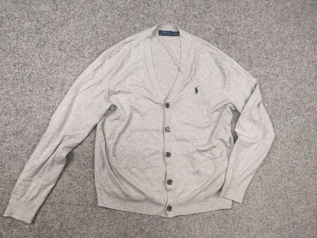 Polo Ralph Lauren Polo Ralph Lauren cotton Light Gray cardigan Sweater Vintage Size US M / EU 48-50 / 2 - 10 Thumbnail