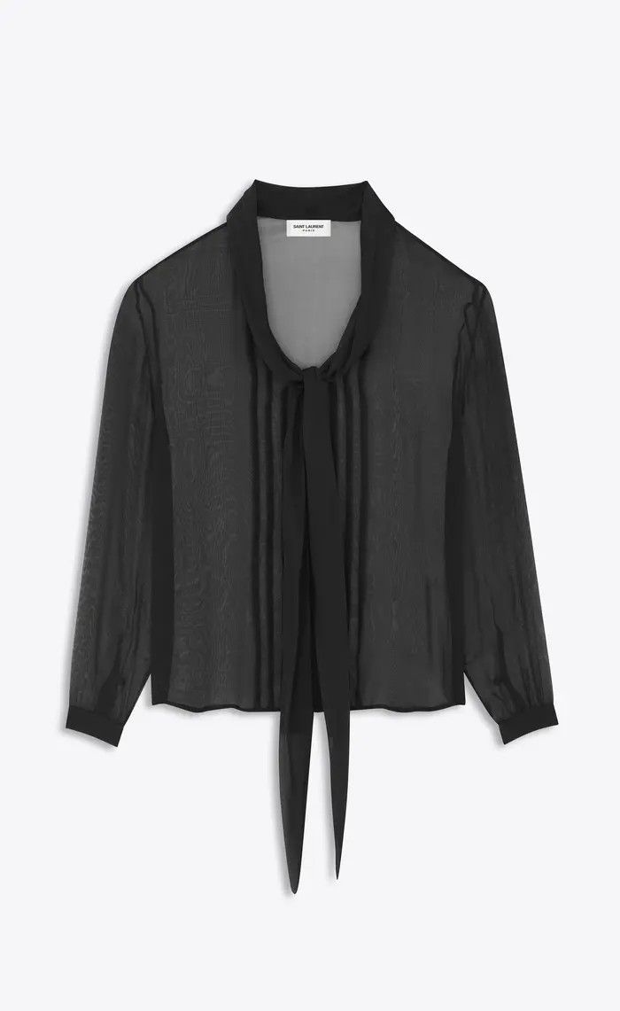 Saint Laurent Paris o1bcso1str0625 Slim Fit Shirt In Poplin in Black Size US XXL / EU 58 / 5 - 1 Thumbnail