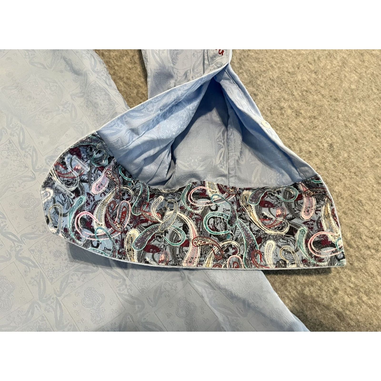 Robert Graham Robert Graham Blue Paisley Button-Up Shirt Mens Large Long Sleeve Size US L / EU 52-54 / 3 - 3 Thumbnail