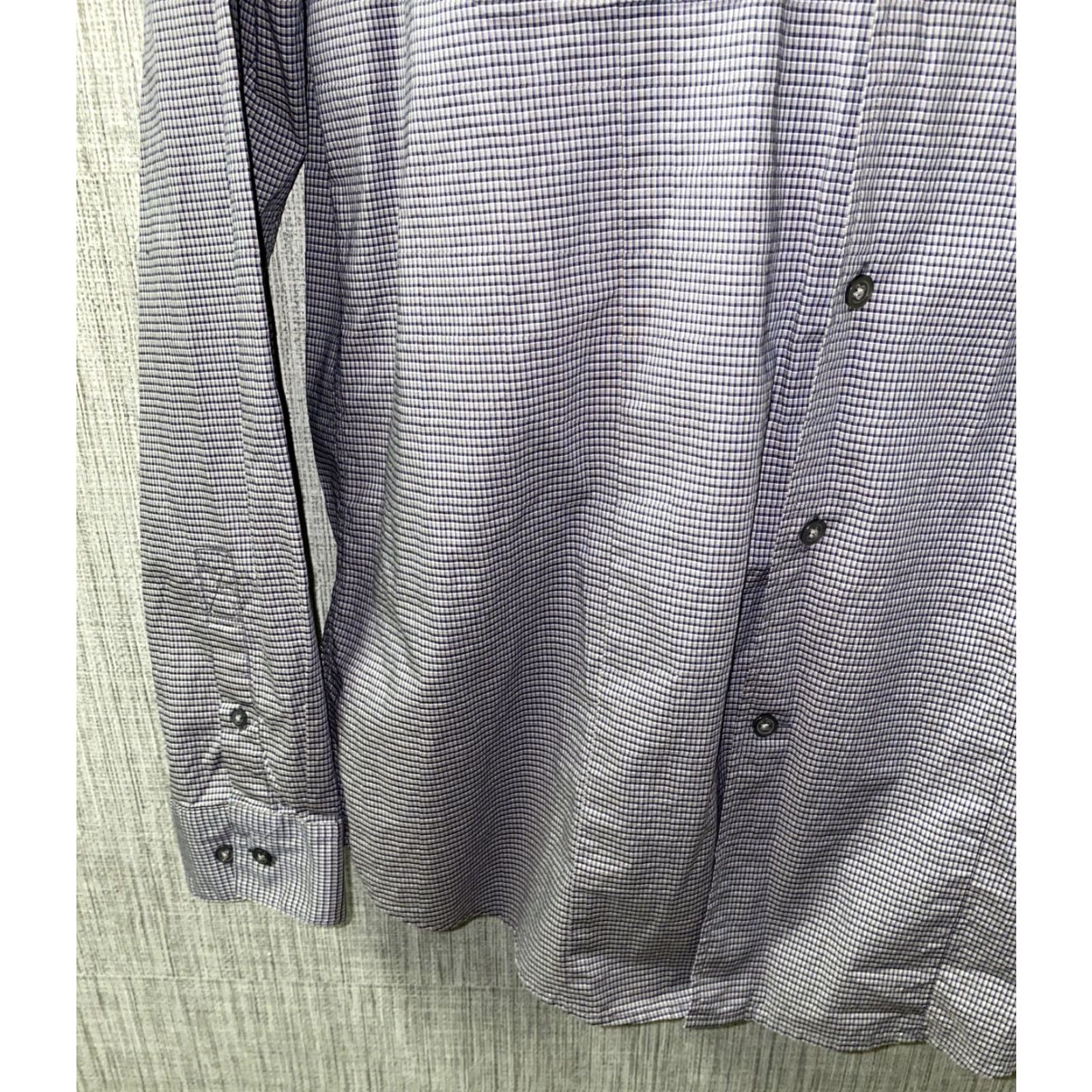 John Varvatos John Varvatos Men's Casual Cotton Checkered Long Sleeve Button-Up Shirt Size L Gray Size US L / EU 52-54 / 3 - 4 Thumbnail