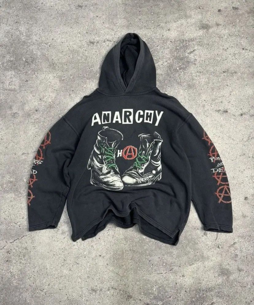 Band Tees × Ghost Supply × Vintage Very Rare Anarchy Punks Not Dead Merch Faded Hoodie Size US L / EU 52-54 / 3 - 11 Thumbnail