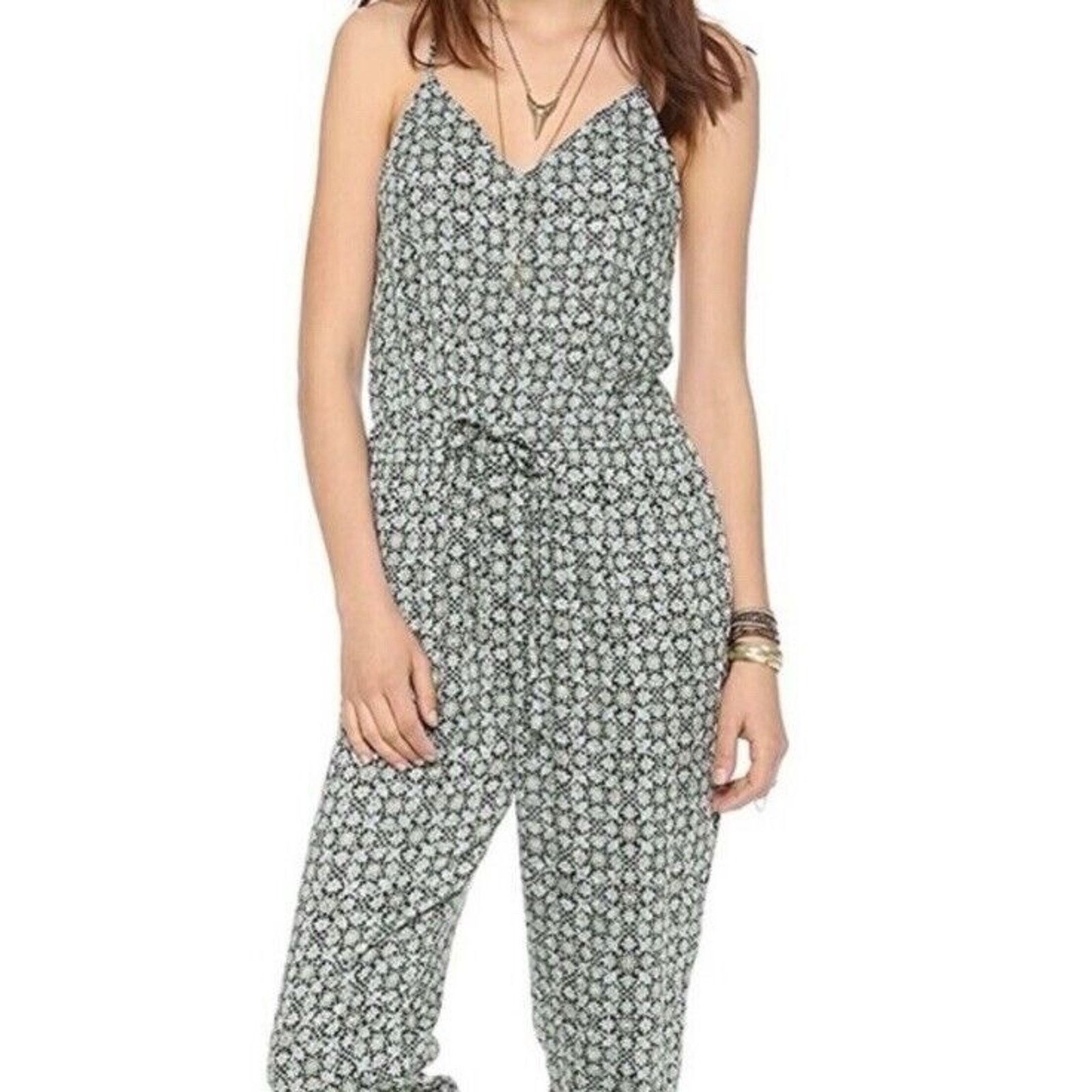 Free People Free People Jumpsuit Floral Strappy Criss Cros Pet S A002098 Size 23" - 1 Thumbnail