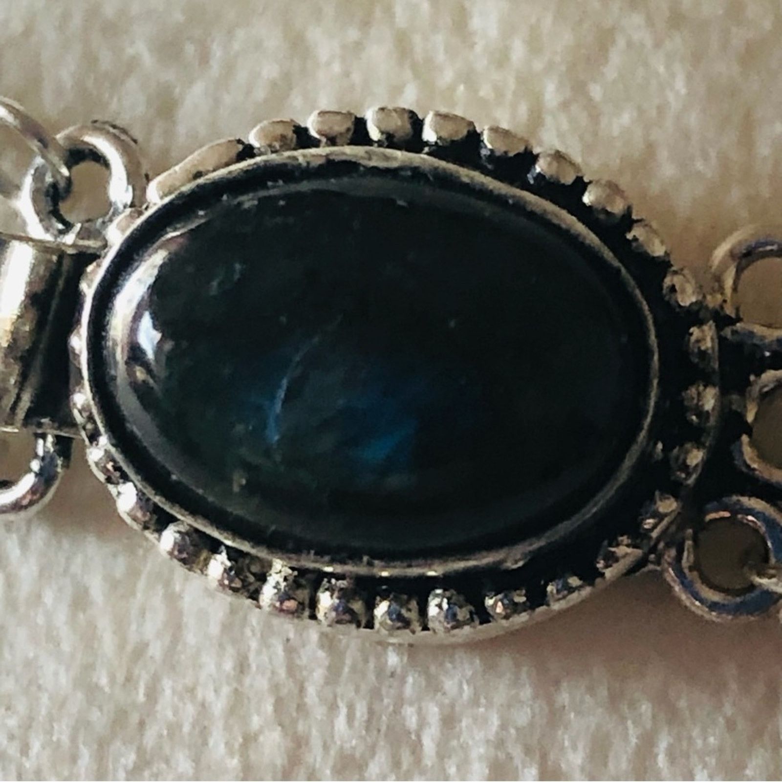 Handmade Handcrafted filigree cameo Pearl labradorite necklace Size ONE SIZE - 9 Thumbnail