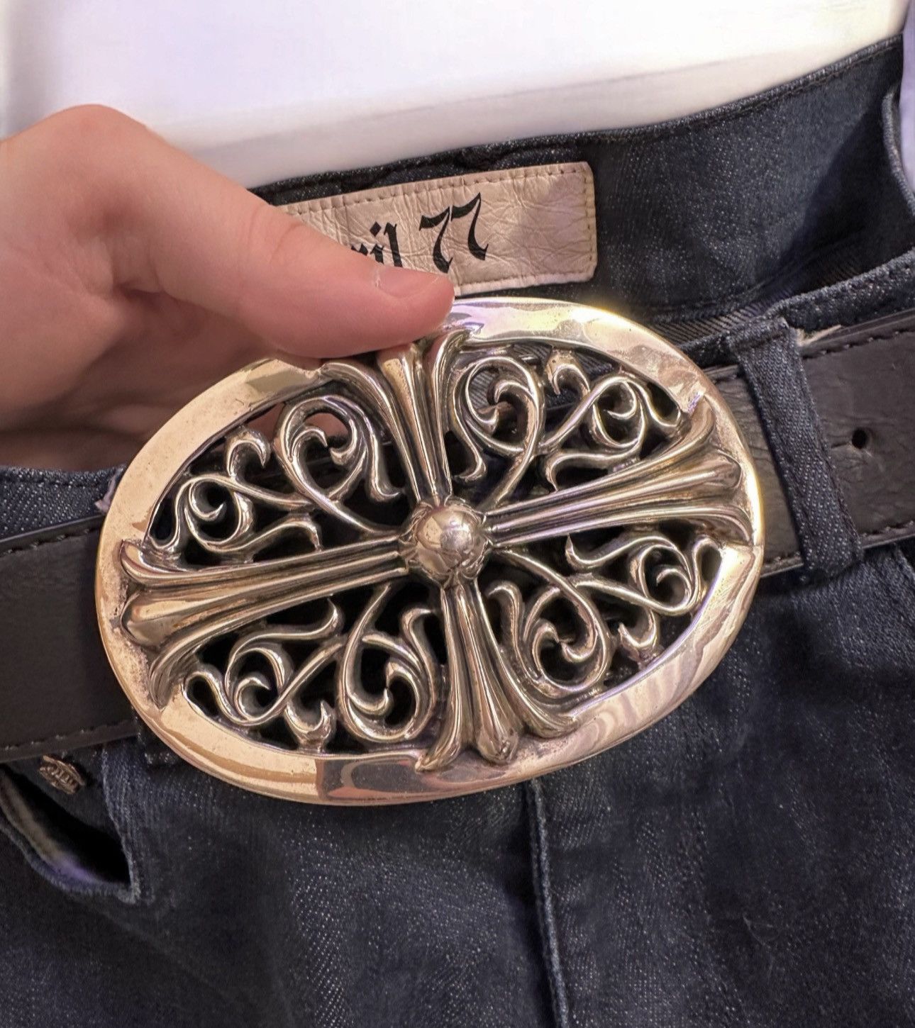 Chrome Hearts Chrome Hearts XL Giant Huge Oval Cross Belt Buckle Size ONE SIZE - 5 Thumbnail
