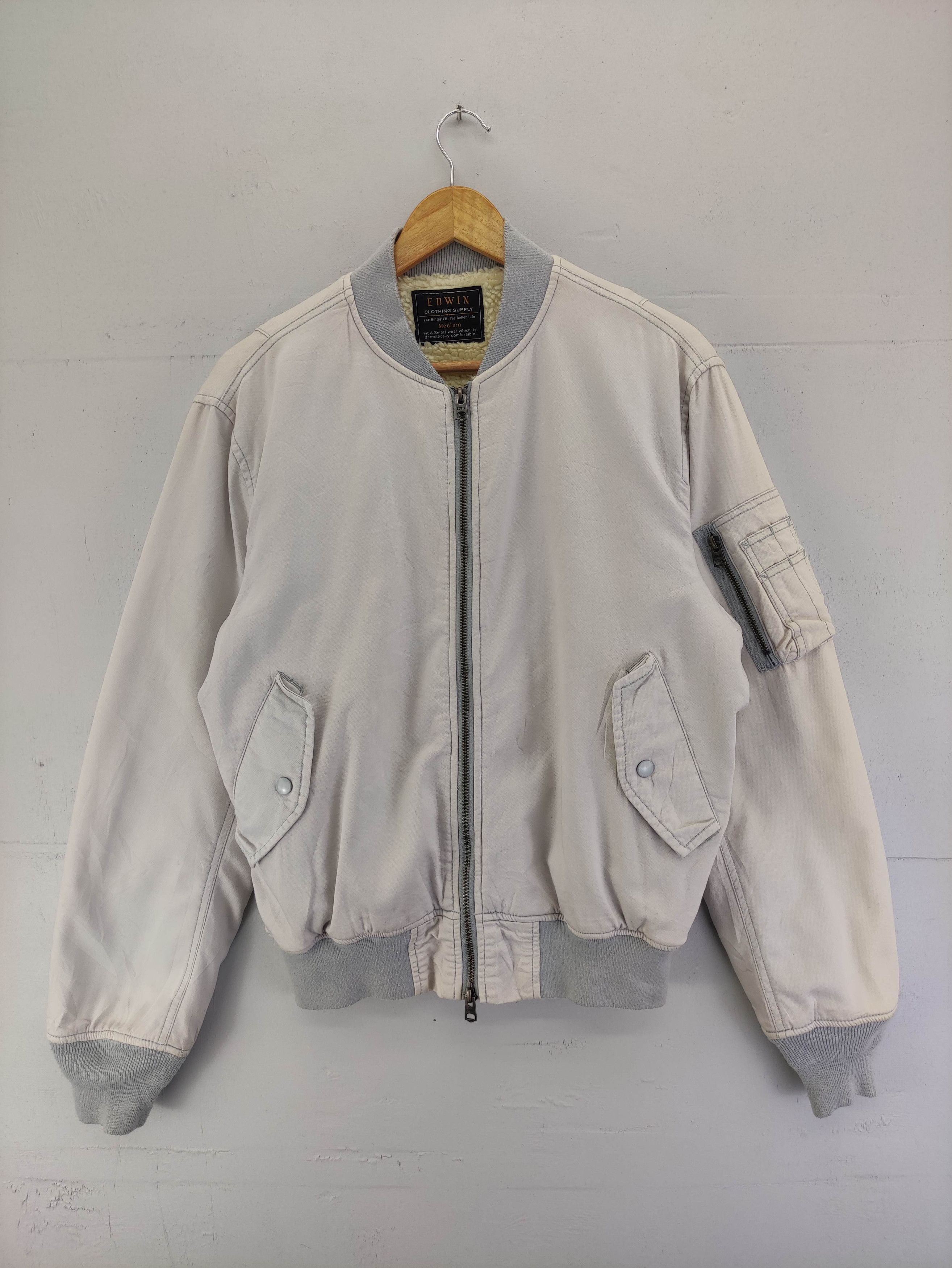 Edwin Vintage Edwin Bomber Jacket Lined Sherpa Zipper Size US M / EU 48-50 / 2 - 1 Thumbnail