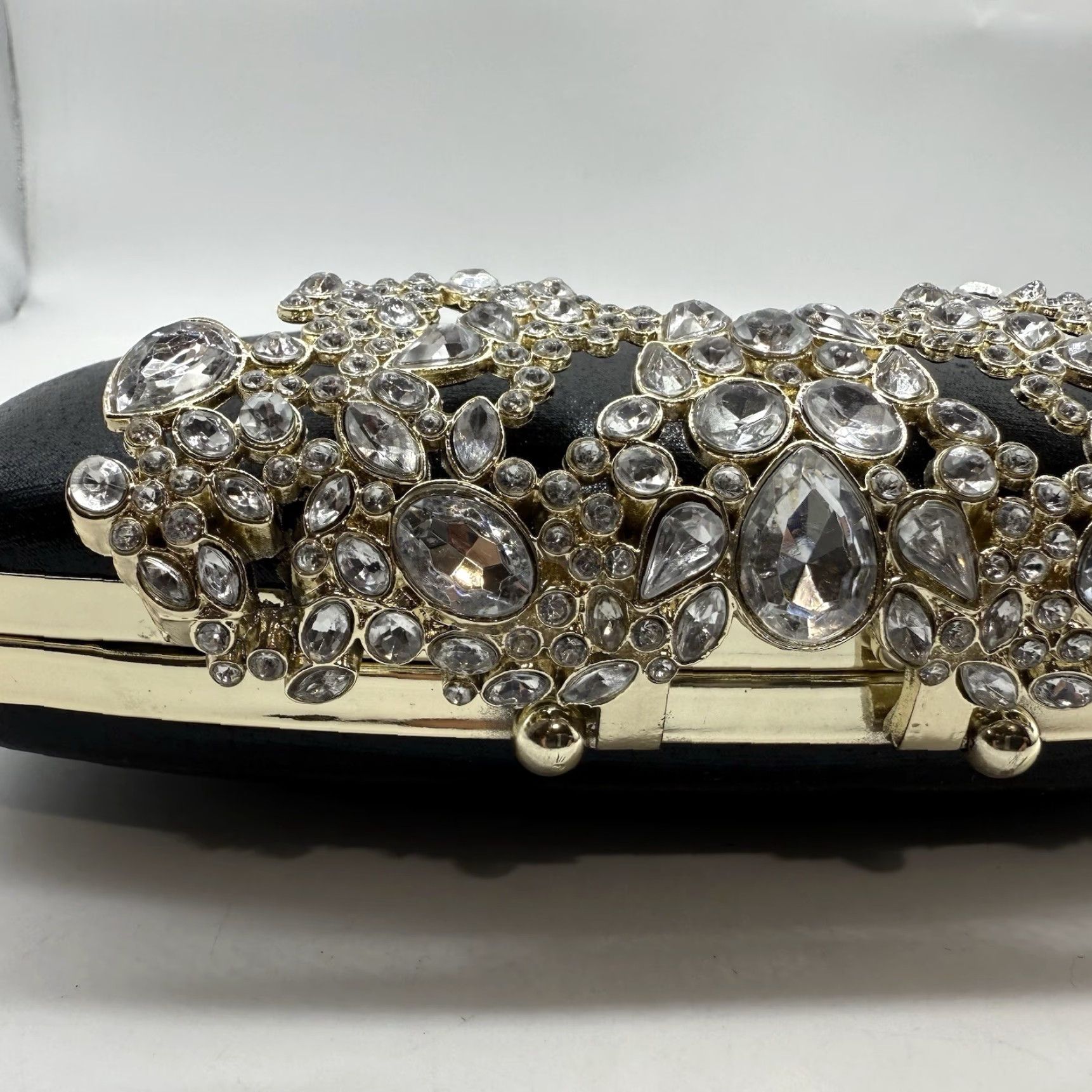Vintage Kate Landry Black Clutch Evening Bag Rhinestones Crossbody Ladies Size ONE SIZE - 7 Thumbnail