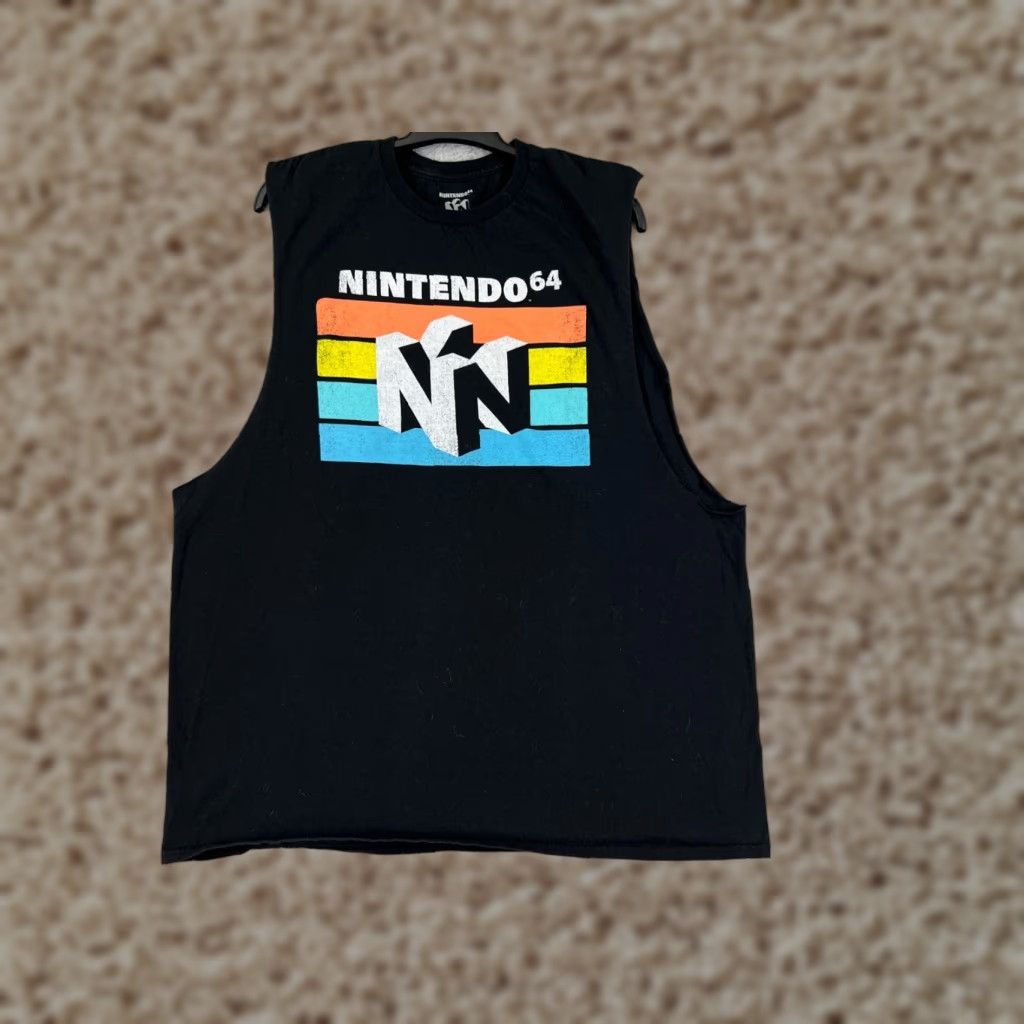 Nintendo Nintendo Tank Top Mens XL Black Activewear 100% Cotton Gamer Theme Size US XL / EU 56 / 4 - 1 Thumbnail